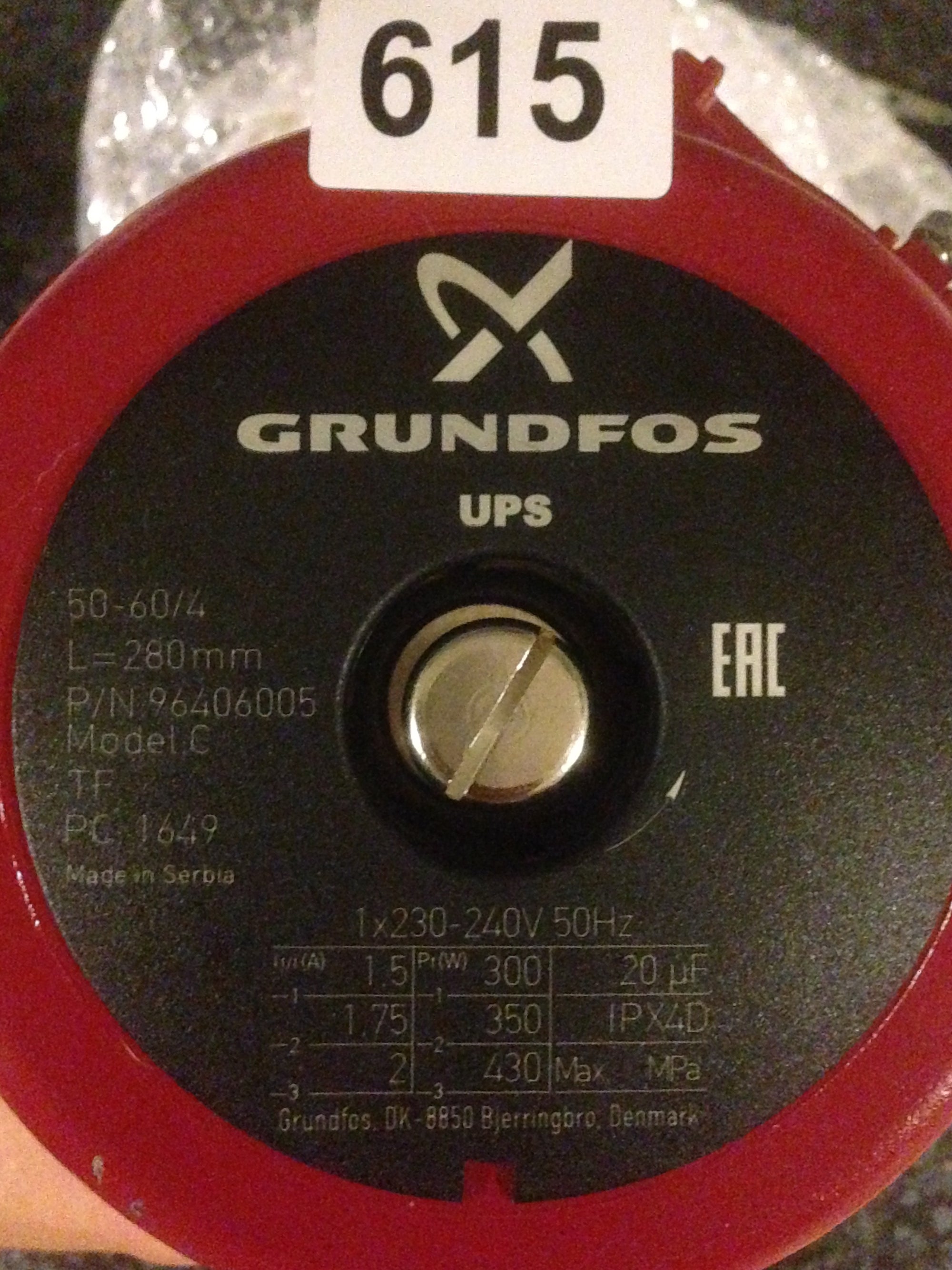 Grundfos UPS/UPSD 50-60/4 Circulator Replacement Pump Head 240V (96406005) #224
