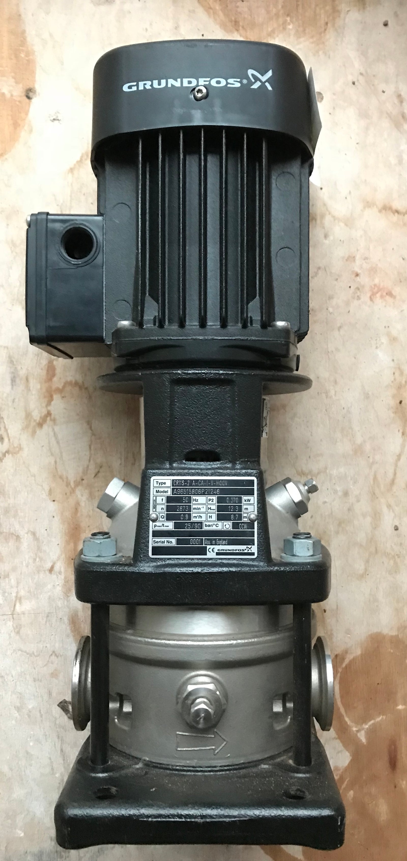 Grundfos CRI 1S-2 stainless 415v vertical multistage pump 96515806 #1251