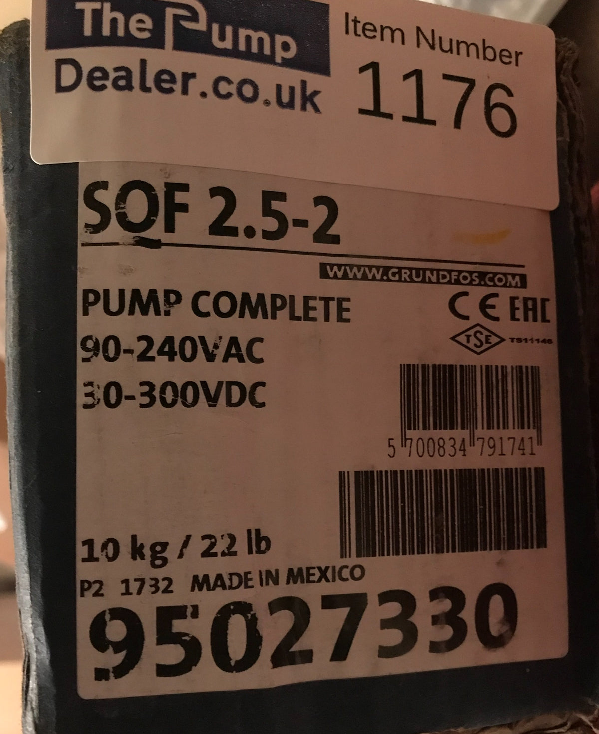 Grundfos SQF 2.5-2 Solar Powered Borehole Pump 95027330 #1176