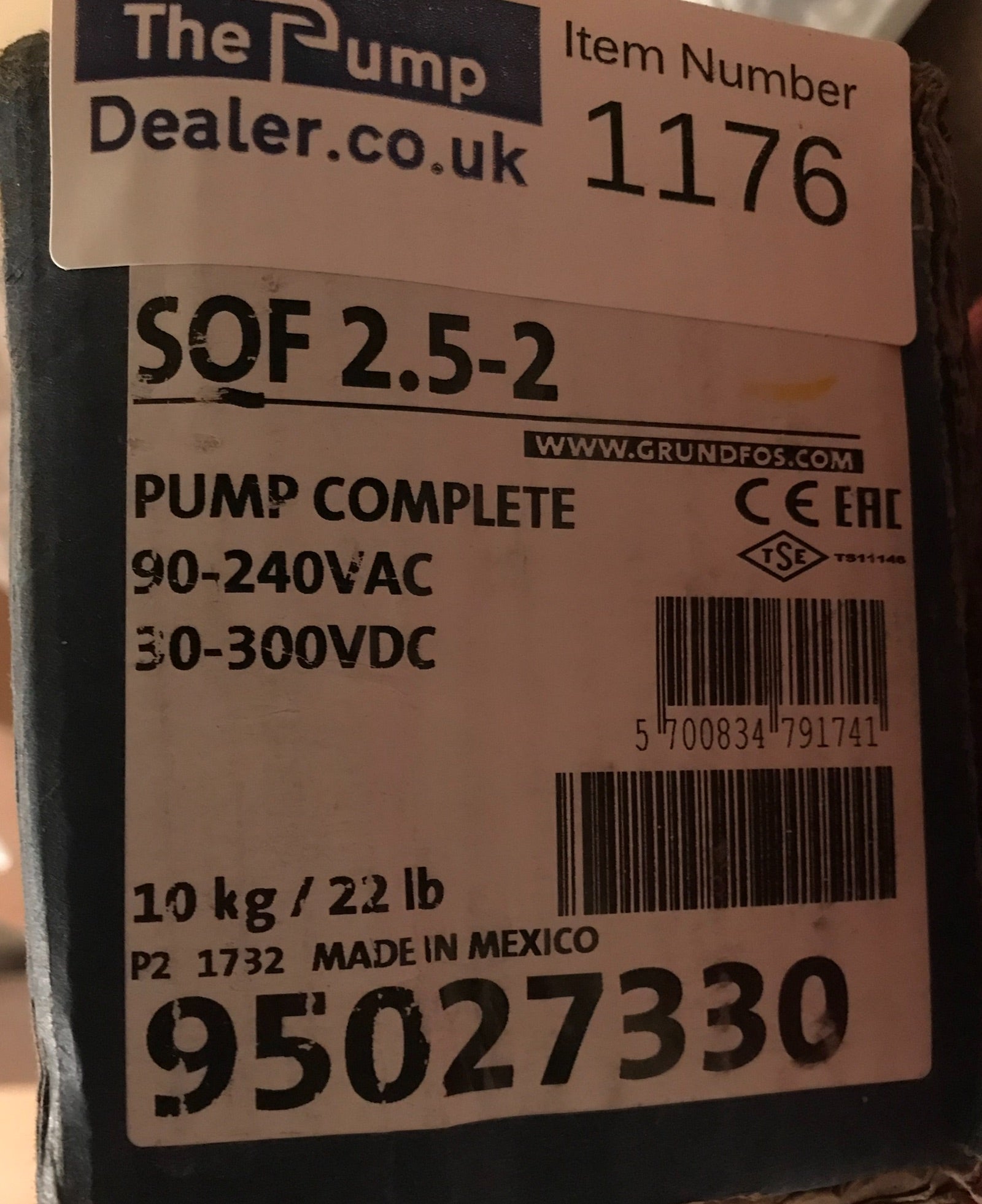 Grundfos SQF 2.5-2 Solar Powered Borehole Pump 95027330 #1176