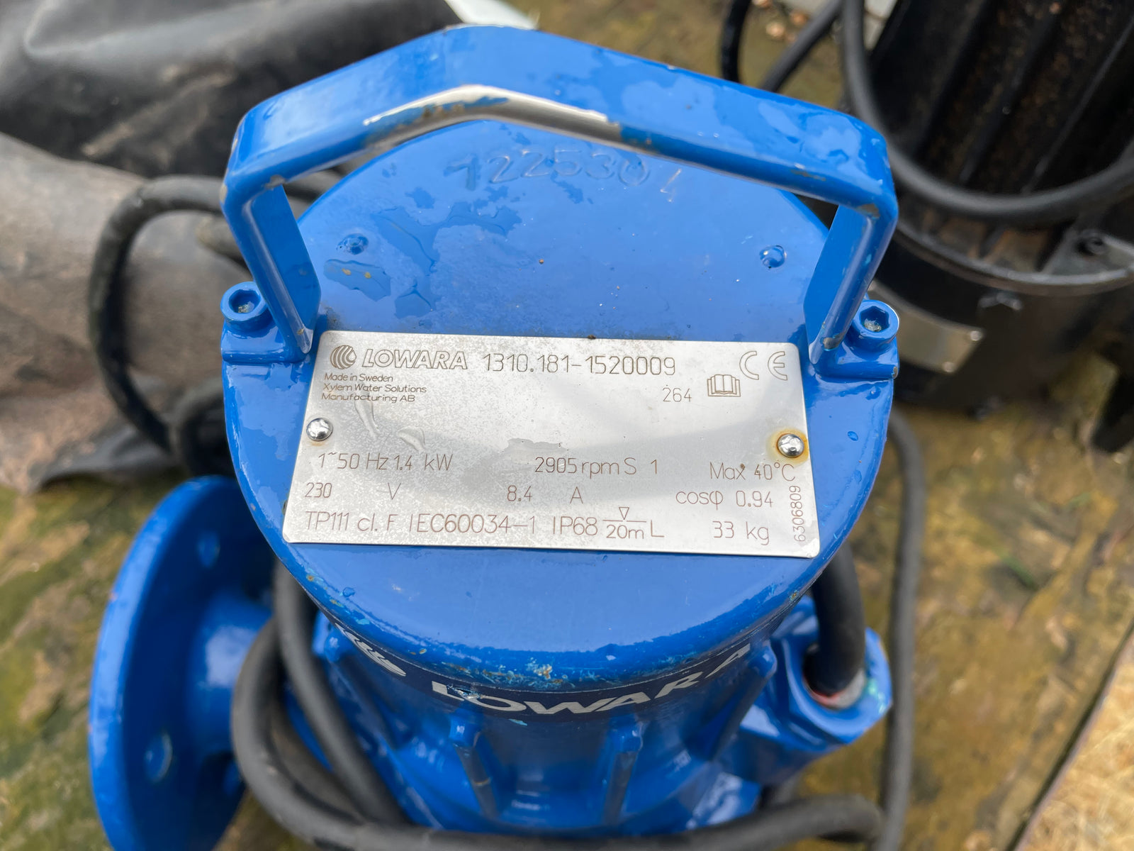 Lowara 1310.181 264 S 1.4kW Sewage Pump (like Flygt) DN65 230v Non Clog Super High head #2893