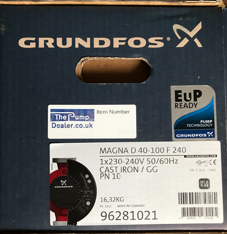 Grundfos MAGNA UPED 40-100 Twin Head Variable Speed Pump 240V 96281021 #1301