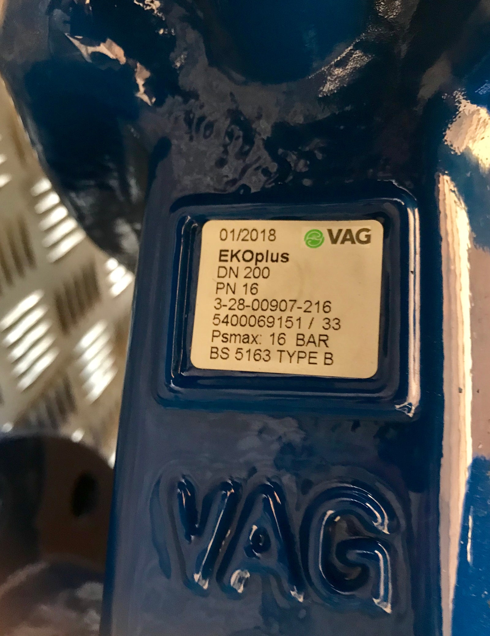 DN200 VAG EKO plus RESILIENT SEATED GATE VALVE, PN16 #1384