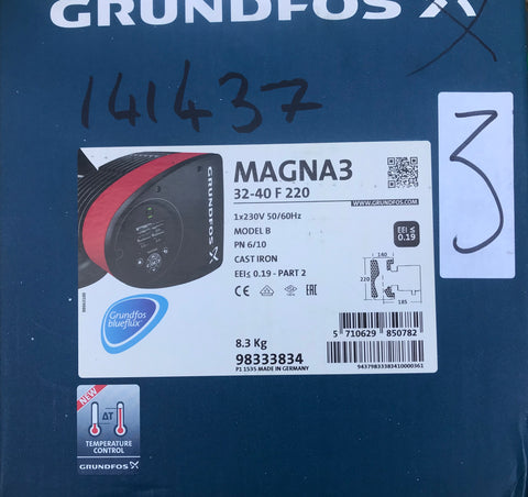 Grundfos Magna3 32 - 40 F 98333834 Flanged Circulation Pump #1580