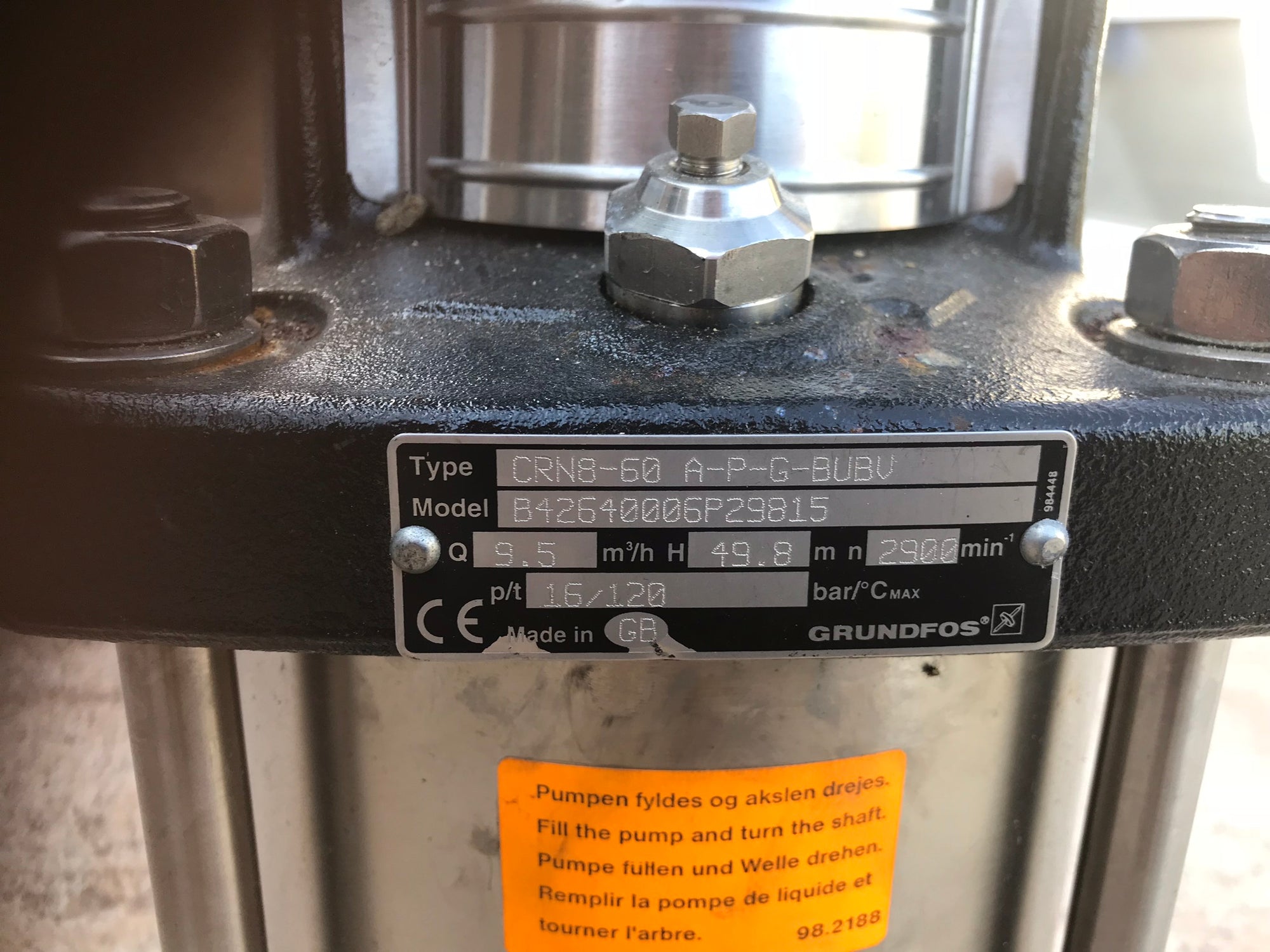 Grundfos CRN 8-60 Vertical Multistage Pump 42640006 415v #944