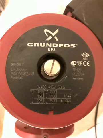 GRUNDFOS UPS 80-120 F 360 415v 96402440 PUMP Heating Circulator #2284
