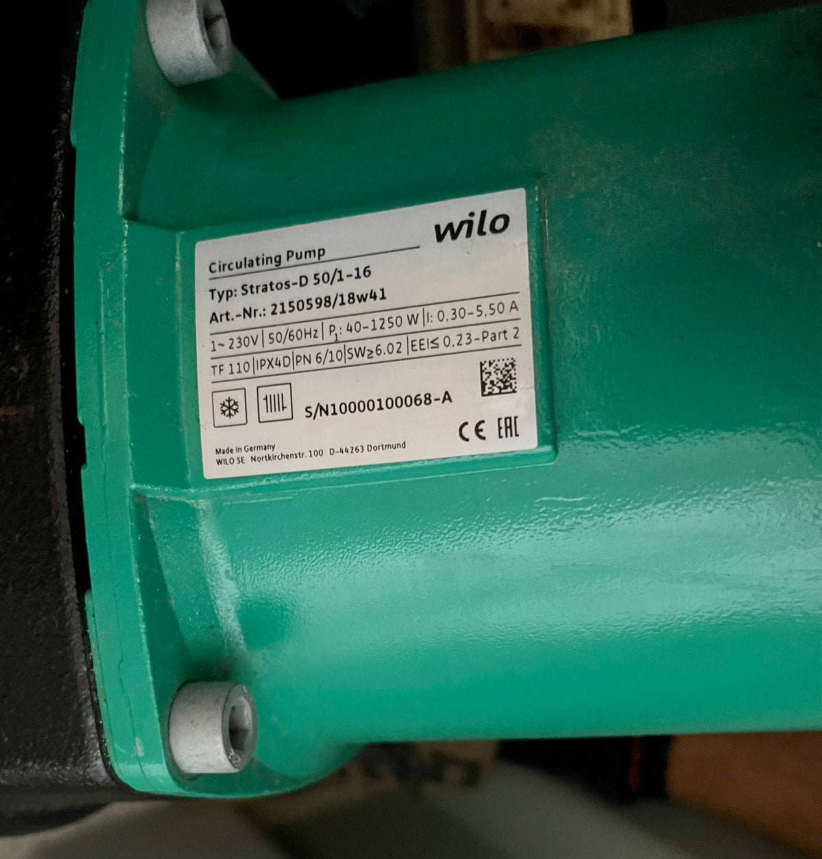 Wilo Stratos-D 50/1-16 1PH PN6/10 Pump - 2150598 #3130