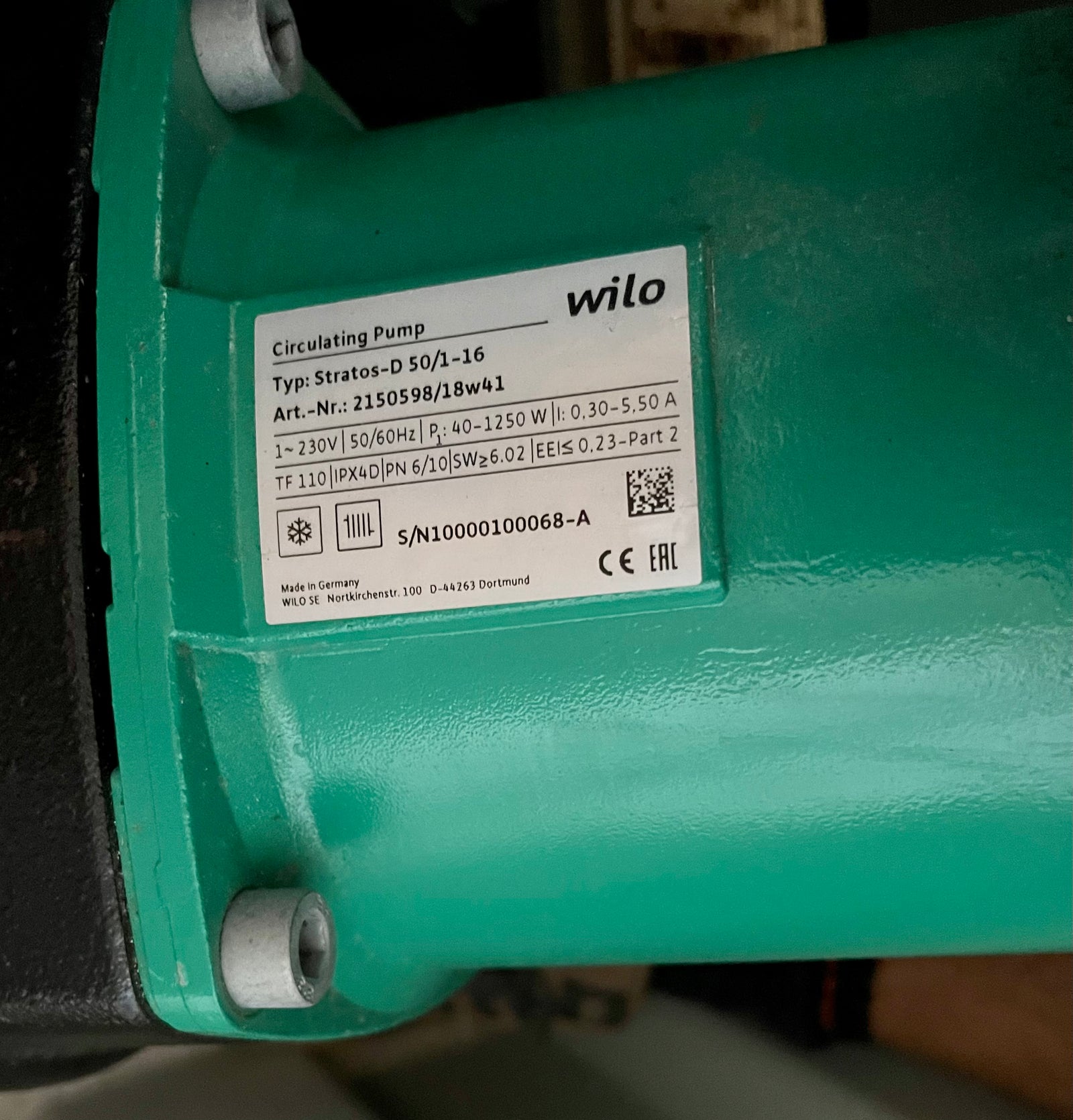 Wilo Stratos-D 50/1-16 1PH PN6/10 Pump - 2150598 #3130