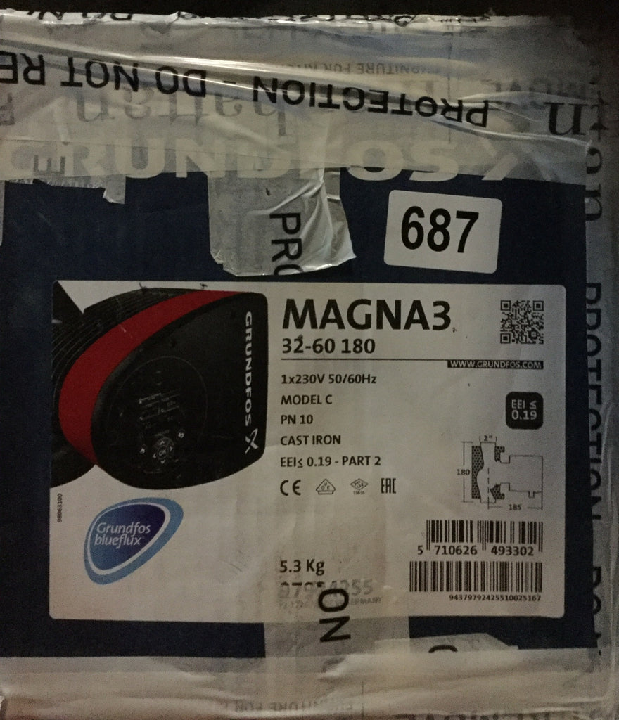 Grundfos Magna3 32-60 Pump Heating Circulator 240v Threaded 97924255 #687