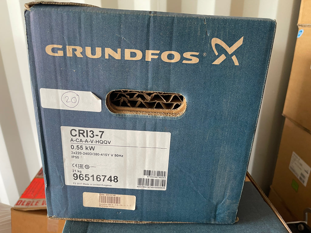 Grundfos CRI 3-7 A CA A V HQQV 0.55kw 415v Vertical Multistage Pump 96516748 #3025 VAT