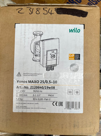 Wilo Yonos Maxo 25/0,5-10 2120640 240V Circulator Pump  #3103