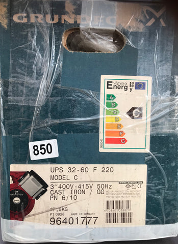 Grundfos UPS 32-60 F 415v Heating Circulator Pump 96401777 #850