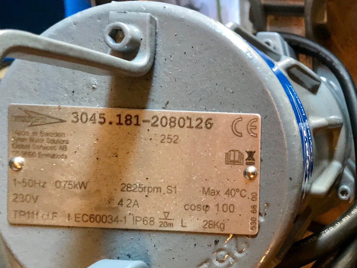 Flygt CP 3045.181 252 HT 0.75kw 230v submersible waste water pump DN50 #2674