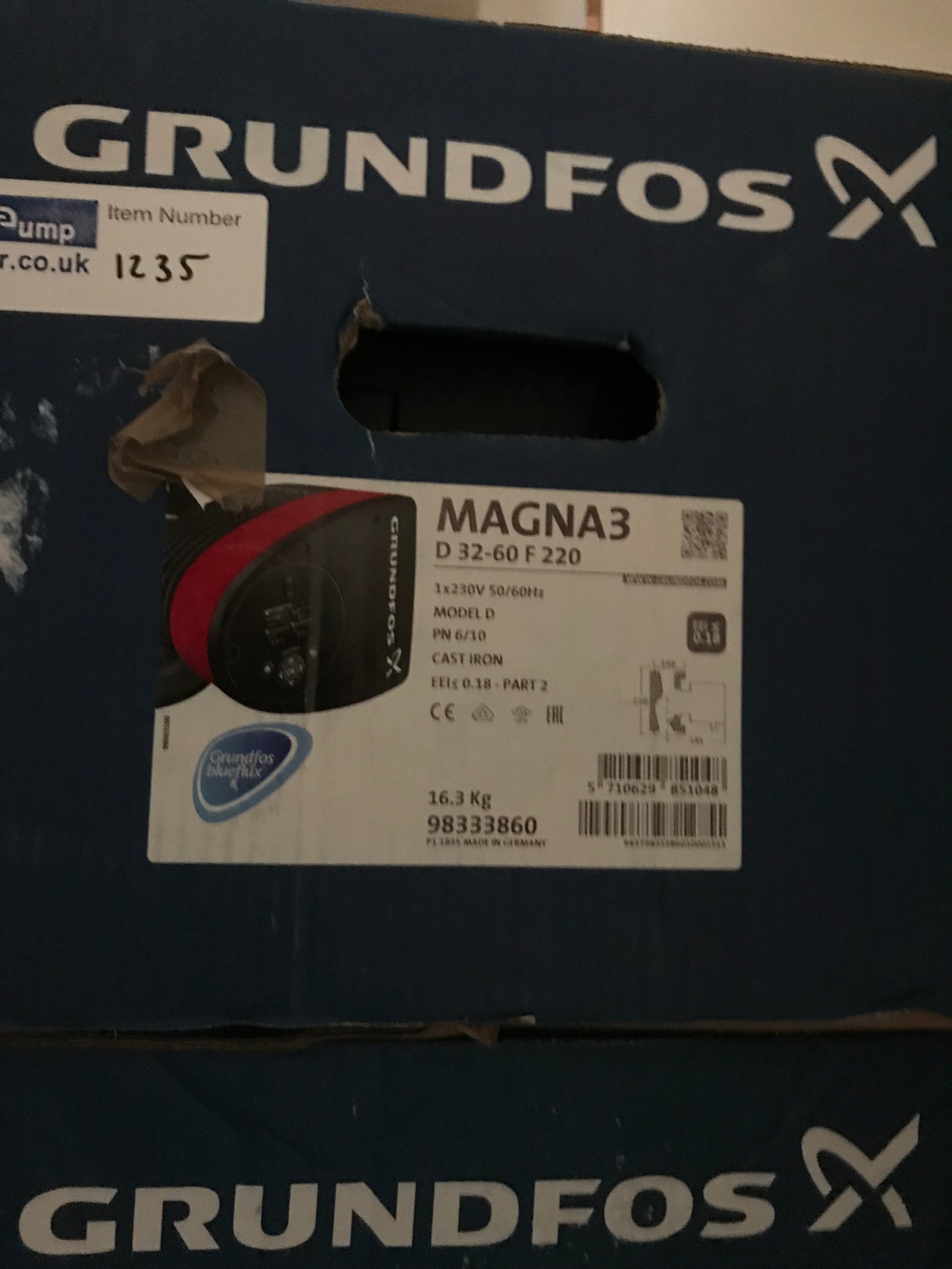 Grundfos Magna3 D 32-60 F Pump Heating Circulator 240v Flanged 98333860 #707