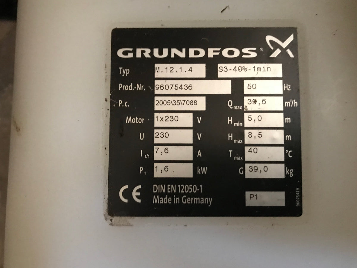 Grundfos M.12.1.4 96075436 lifting station Waste water Pump Drain Sewage saniflo #1692