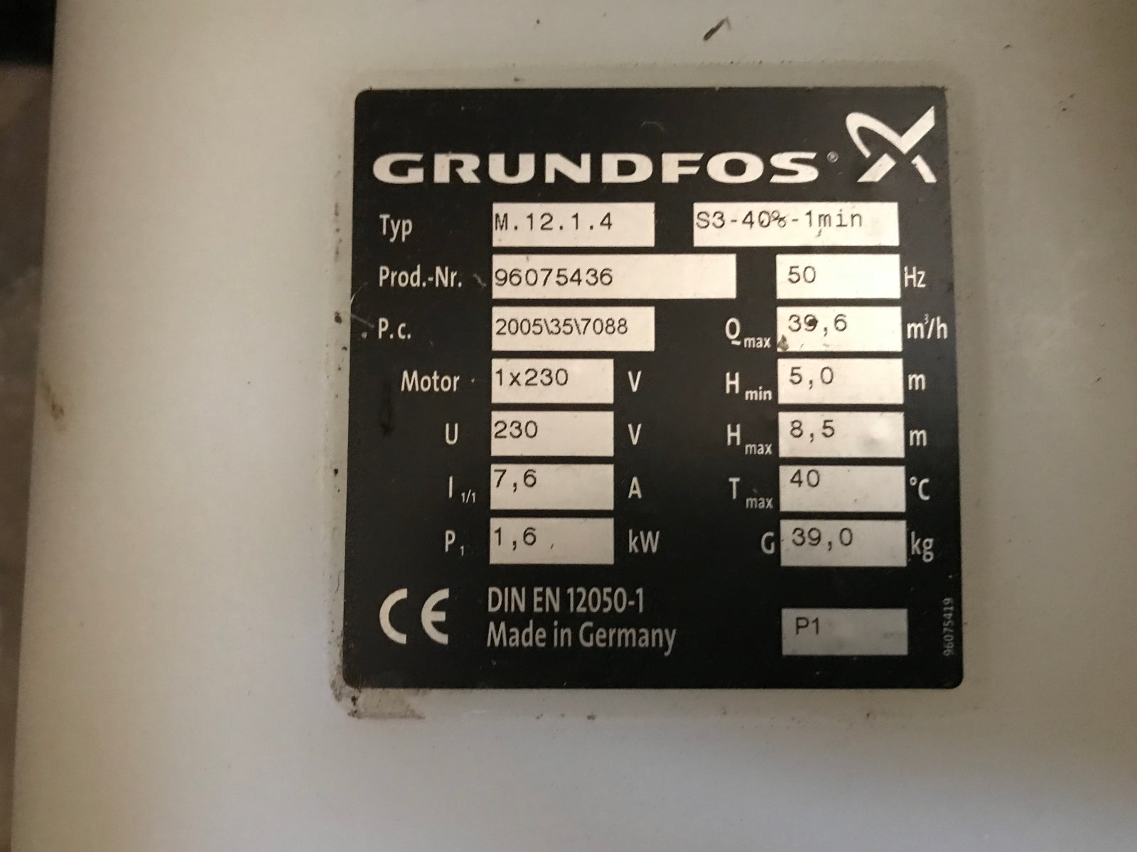 Grundfos M.12.1.4 96075436 lifting station Waste water Pump Drain Sewage saniflo #1692