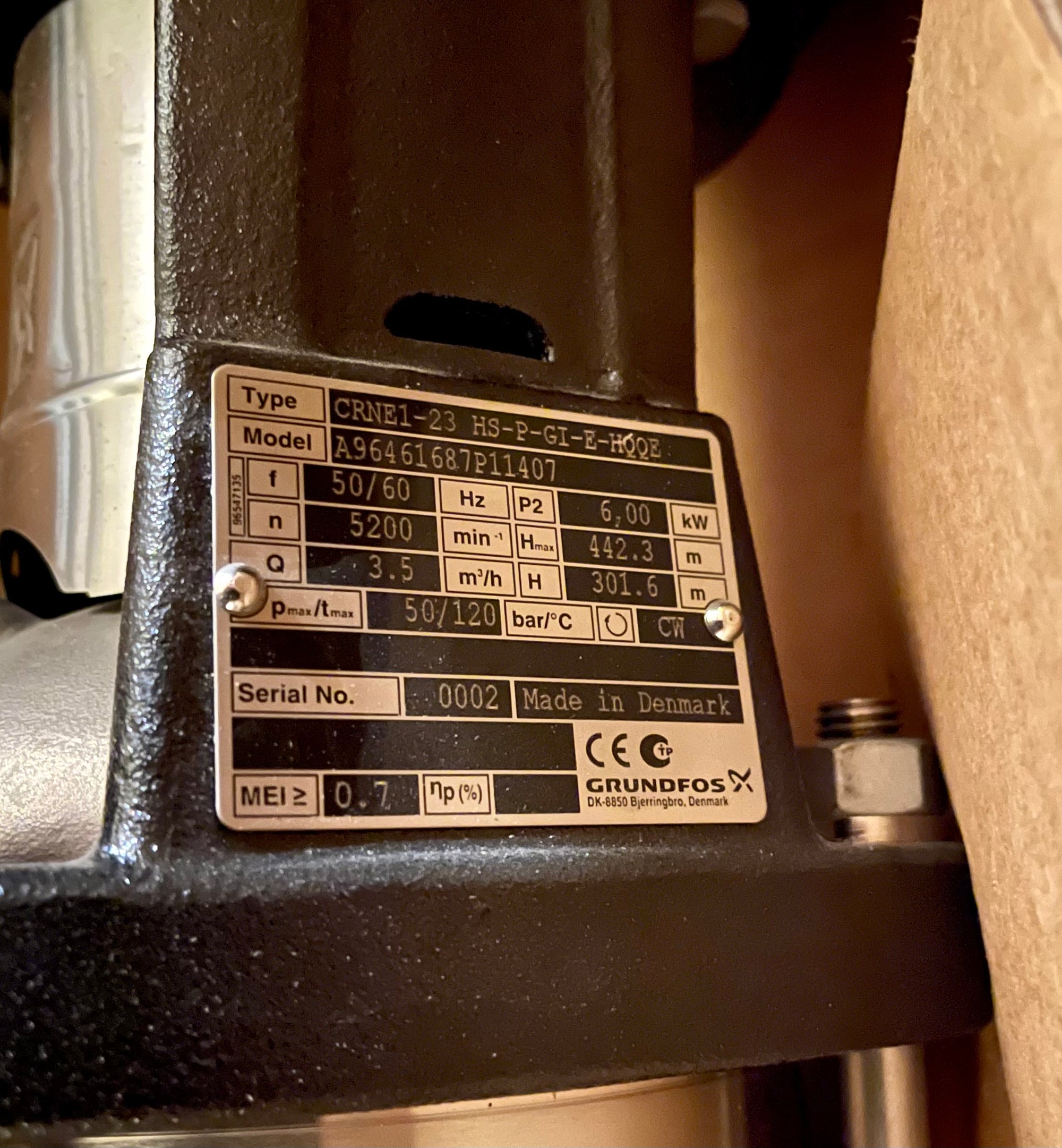 Grundfos CRNE 1-23 A-P-A-E-HQQE 96461687 400v 6kw Vertical Multistage Pump #2711