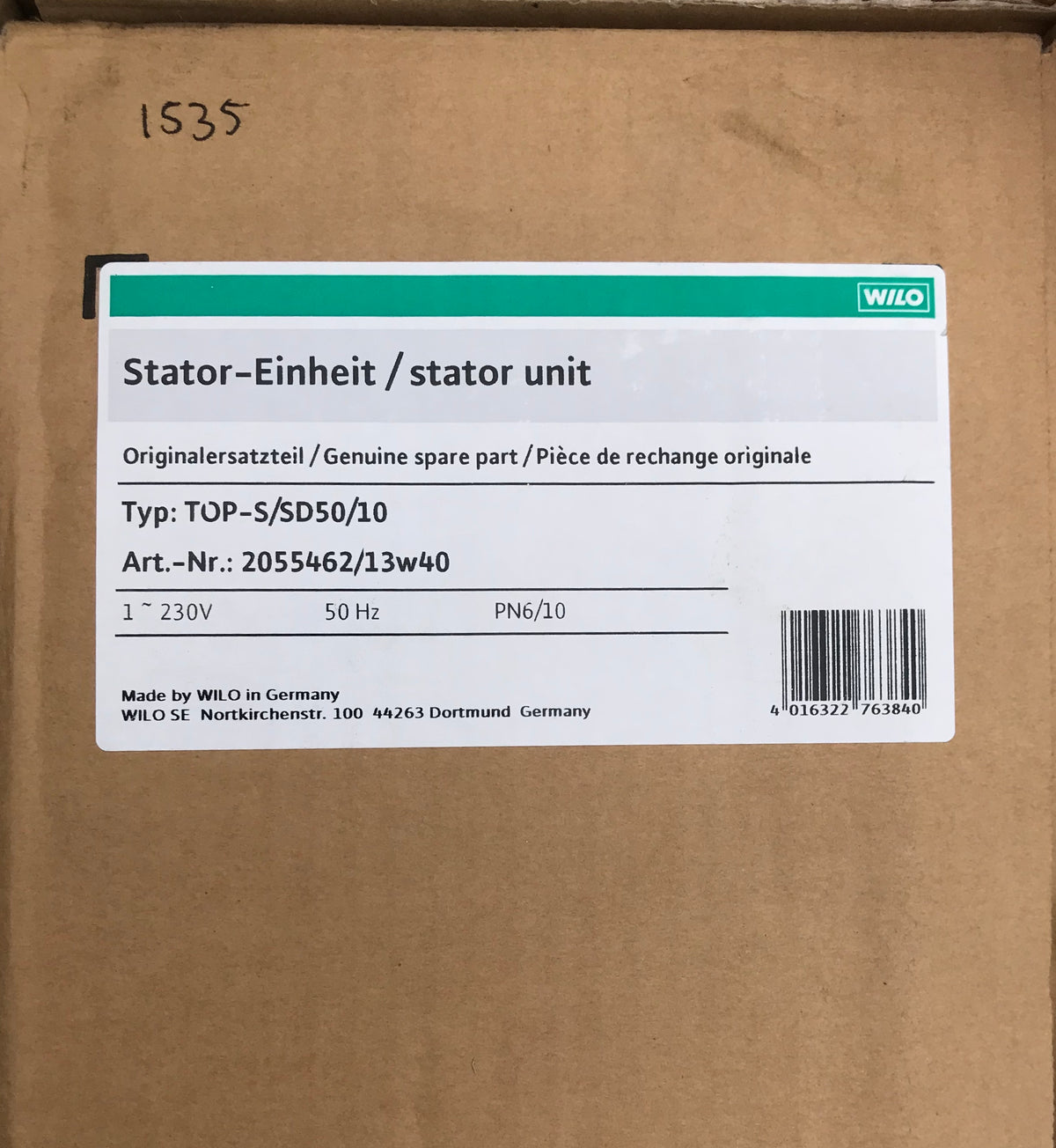 Wilo Pump Replacement Head stator unit TOP-S/SD 50/10 2055462 230v #1535 VAT
