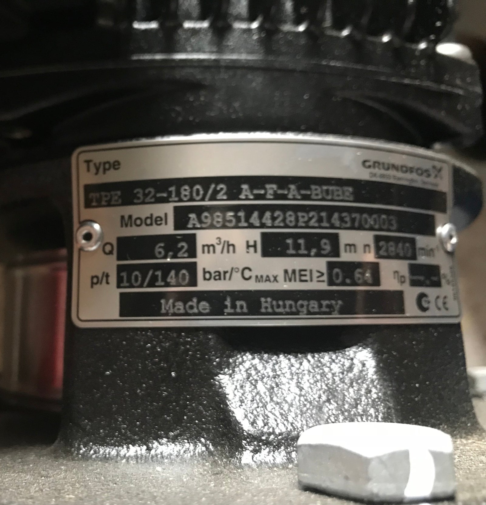 GRUNDFOS TPE 32-180/2 A F A BUBE 0.55KW SINGLE STAGE IN LINE 240v 98514428 #1420