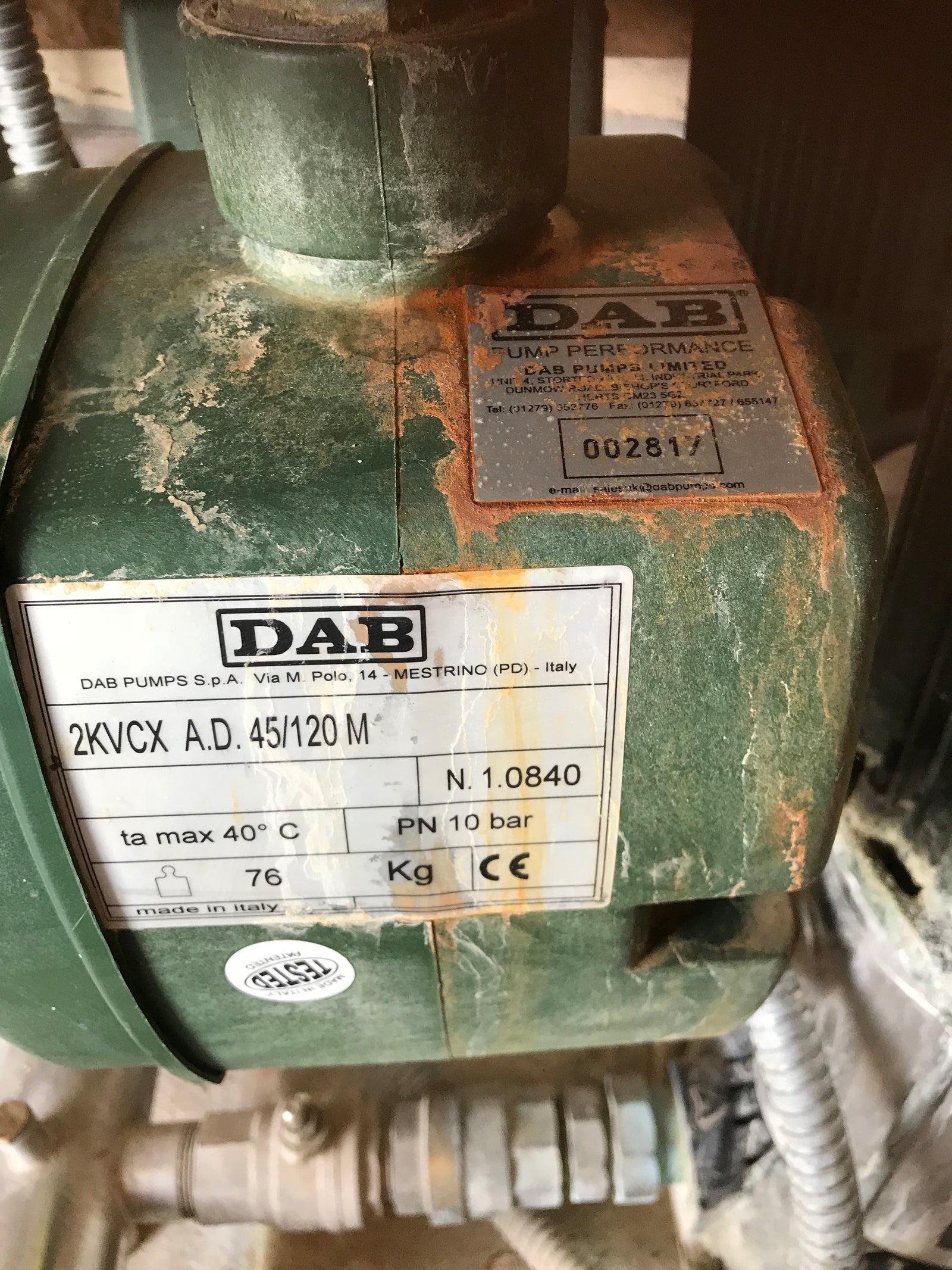 DAB 2KVCX A.D 45/120 M Variable Twin Pressure Booster Set 240v Active  #882