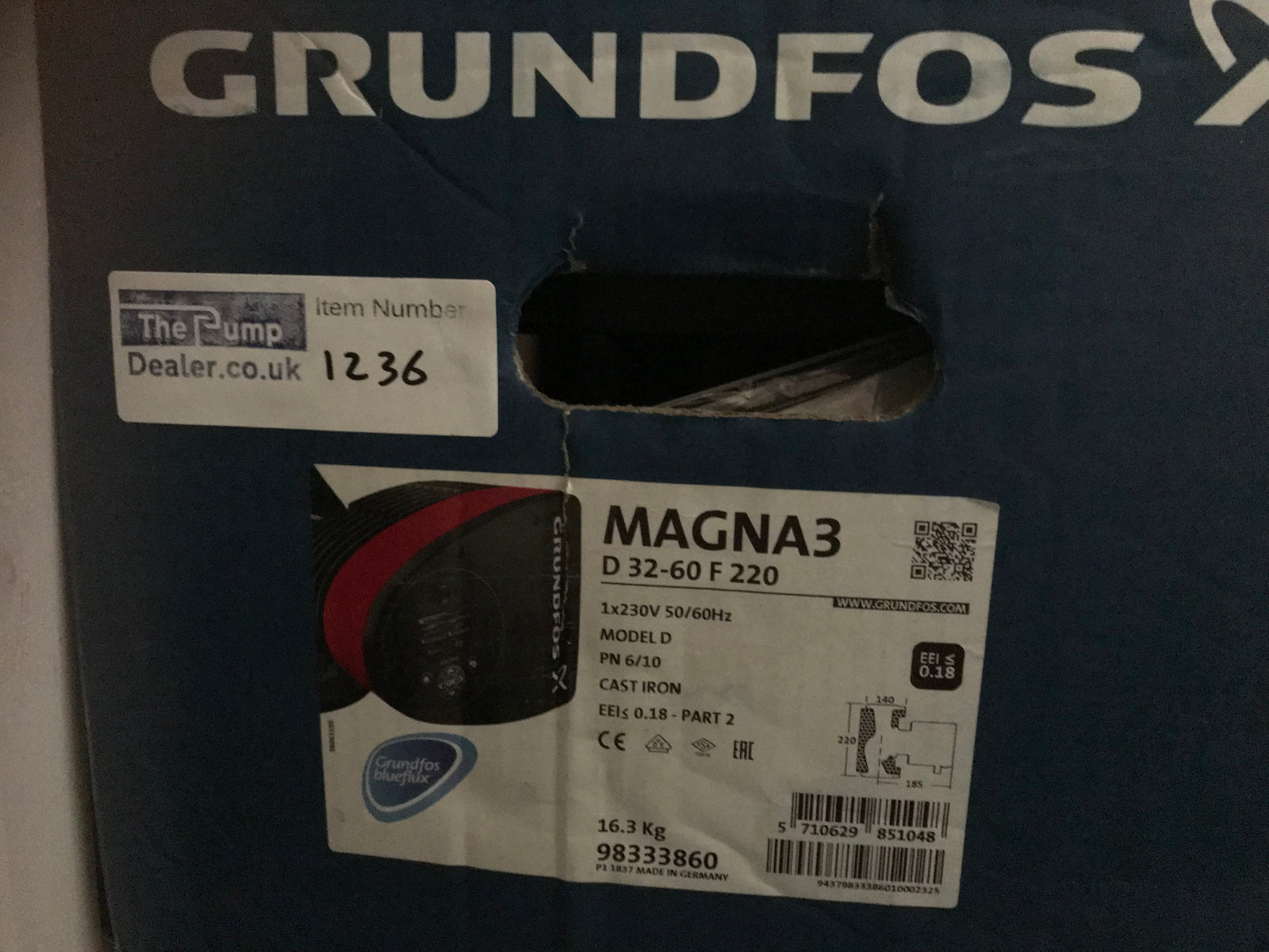 Grundfos Magna3 D 32-60 F Pump Heating Circulator 240v Flanged 98333860 #707