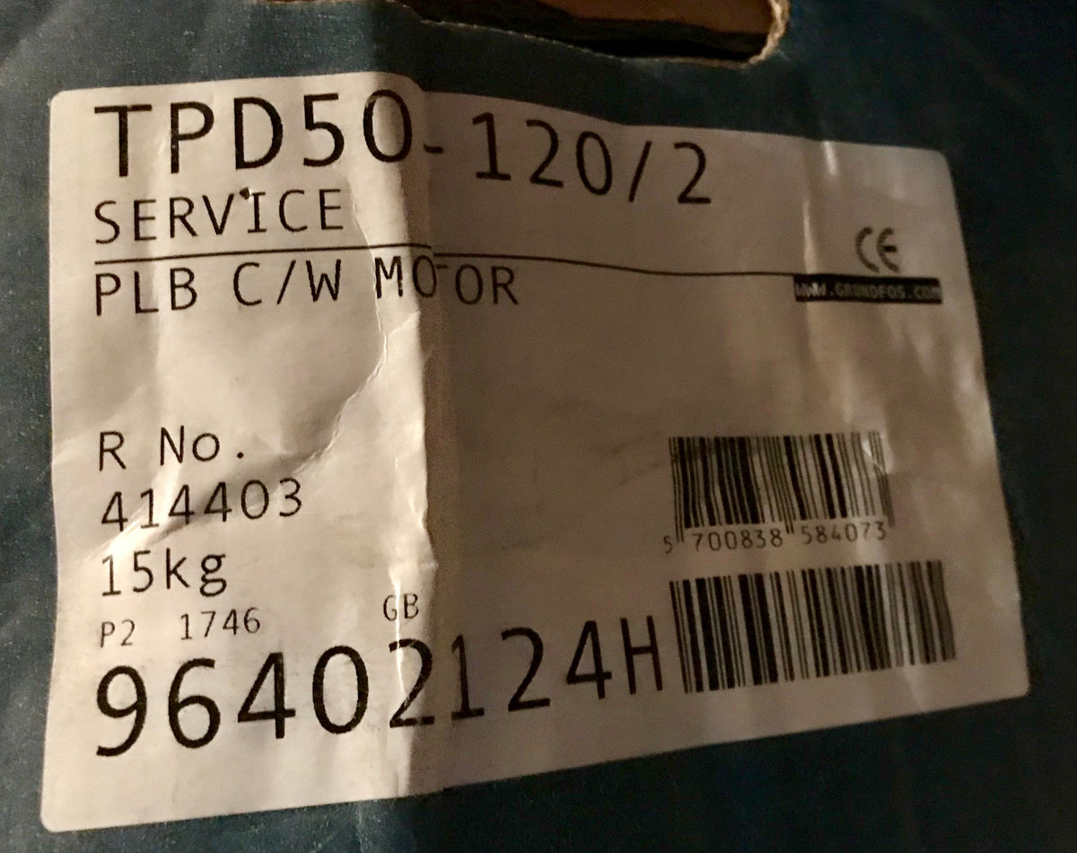 Grundfos TP TPD 50-120/2 A F A BUBE 0.75kW Pump Replacement Head 415v 96402124 #1860