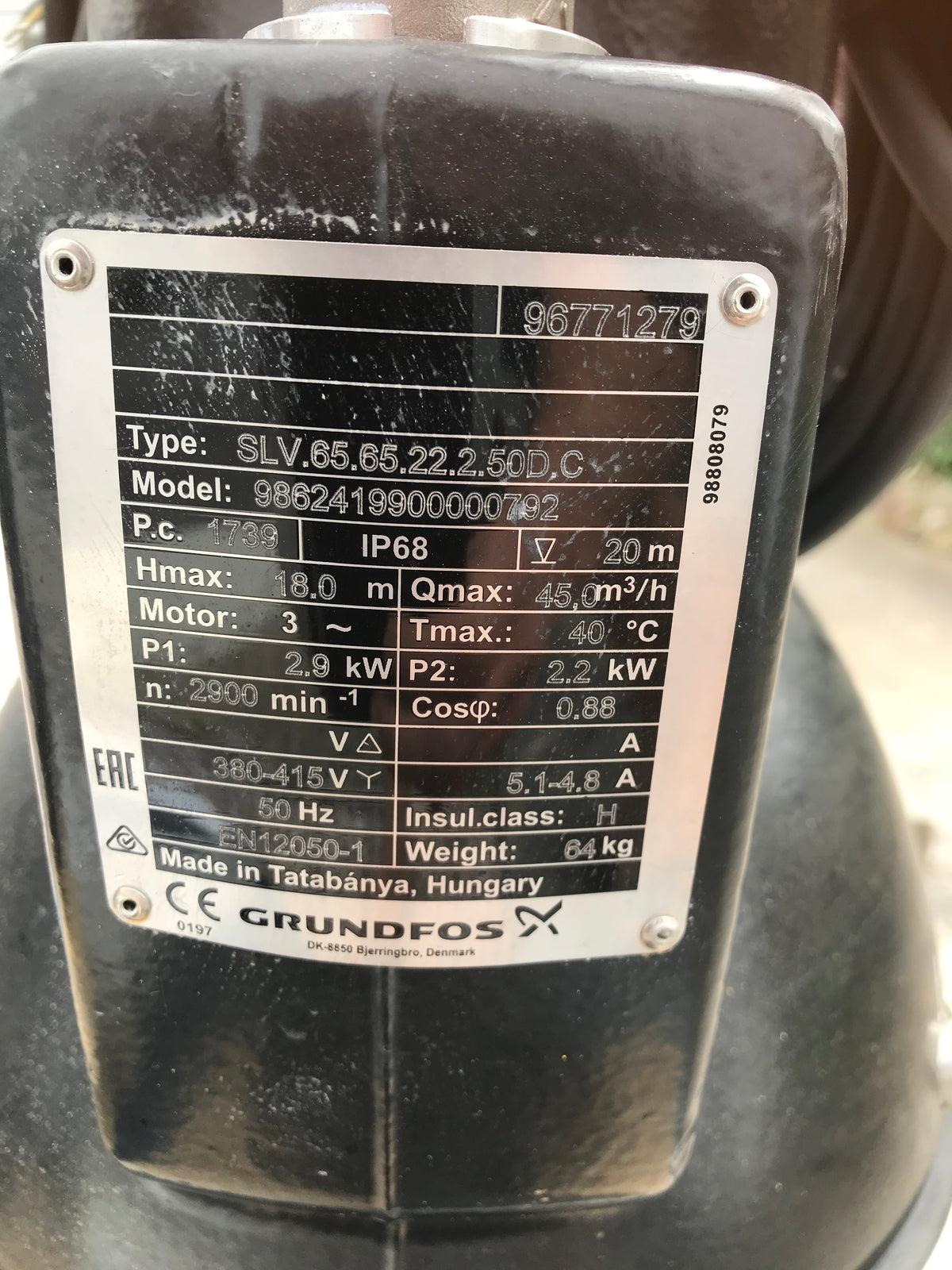 Grundfos SLV.65.65.22.2.50D.C 98624199 Dual Waste water Pump set with panel Drain Sewage submersible #879