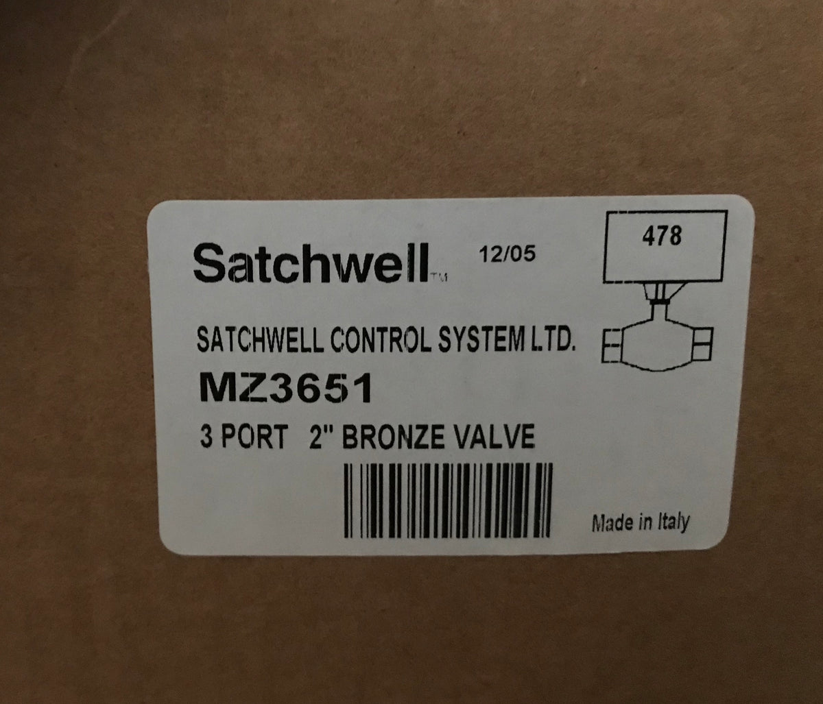 Satchwell Schneider MZ 3651 3 way linear 2&quot; Hot Water Valve Bronze #1106