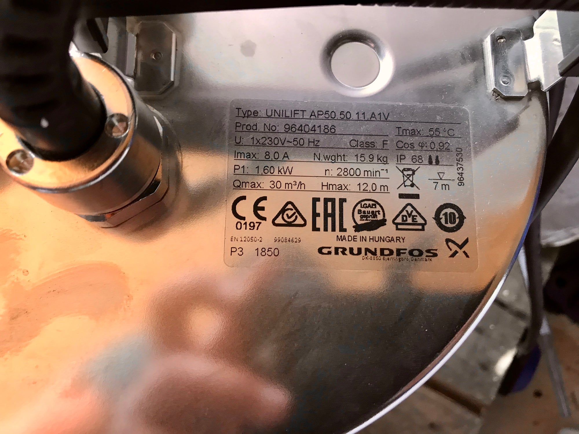 Grundfos AP 50.50.11.A1V 96404186 240v Dirty Water and Sewage Pump with Floatswitch #1953