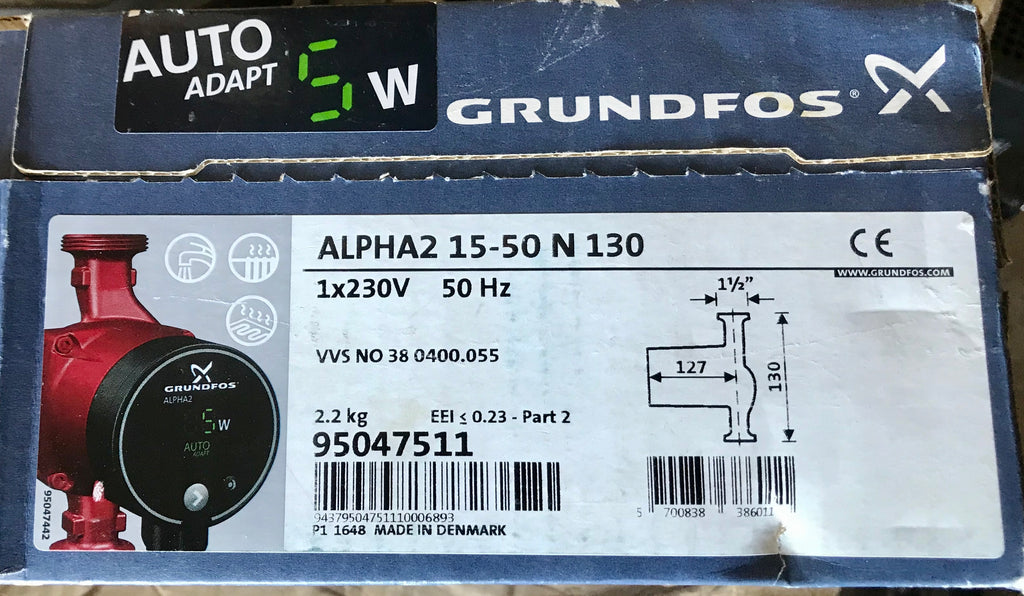 Grundfos Alpha2 15-50 N 130 95047511 Stainless Steel Hot Water Circulator #1971