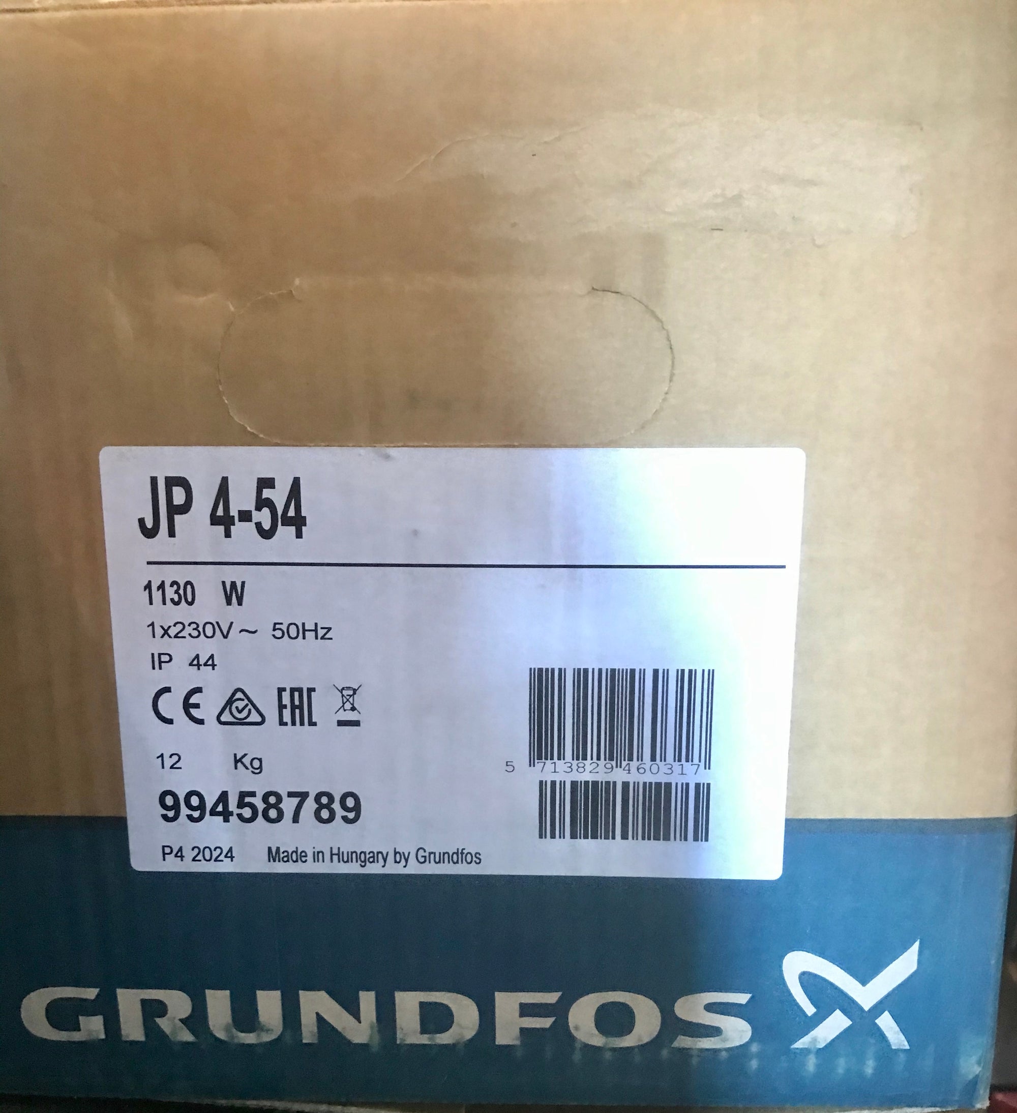 GRUNDFOS JP 4-54 FEMALE PORTED SELF PRIMING BOOSTER PUMP 240V 99458789 #2457