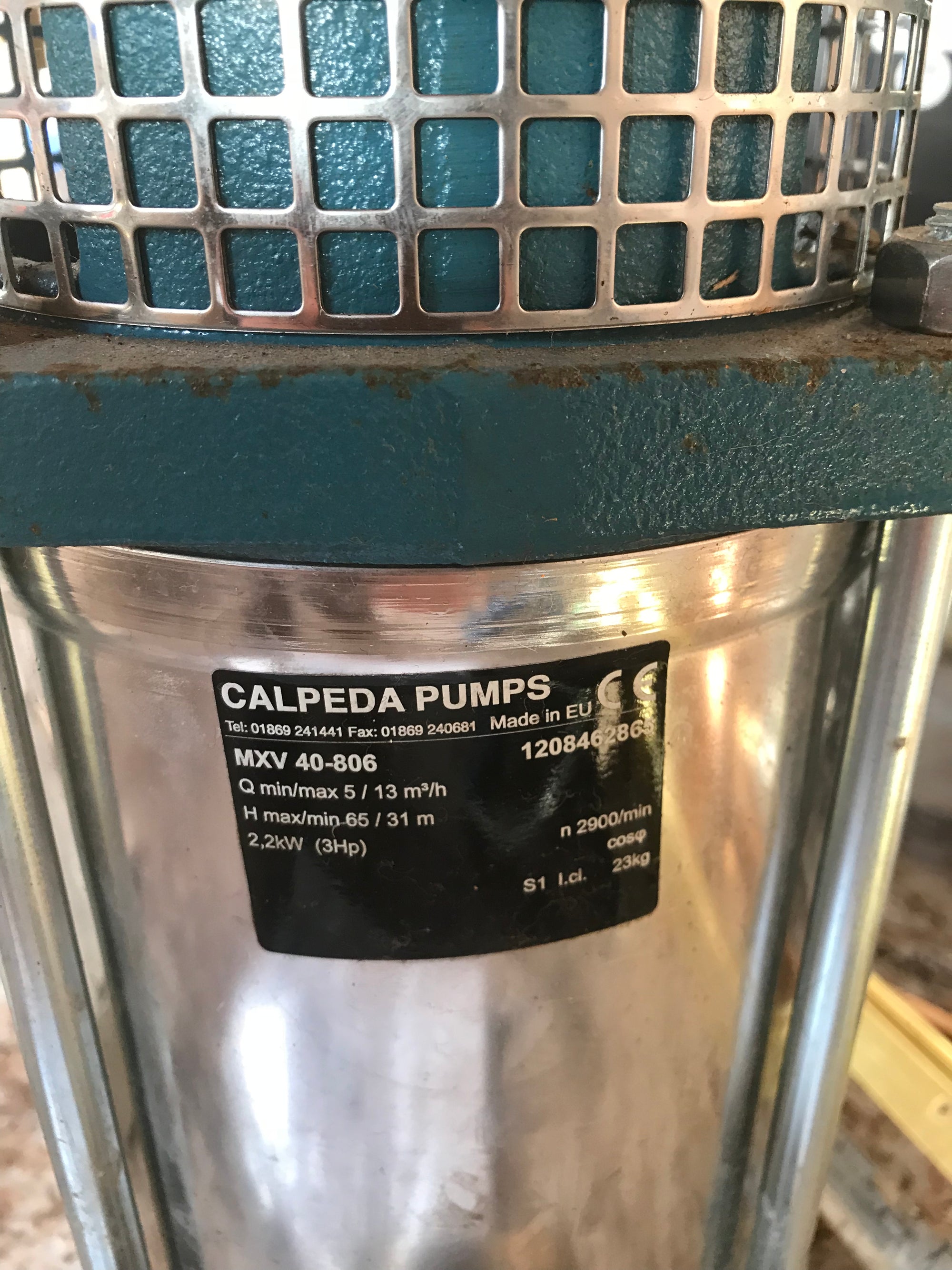 Calpeda MXV 40-806 Vertical Multi-Stage In-line Pump 240v 2.2kw #710