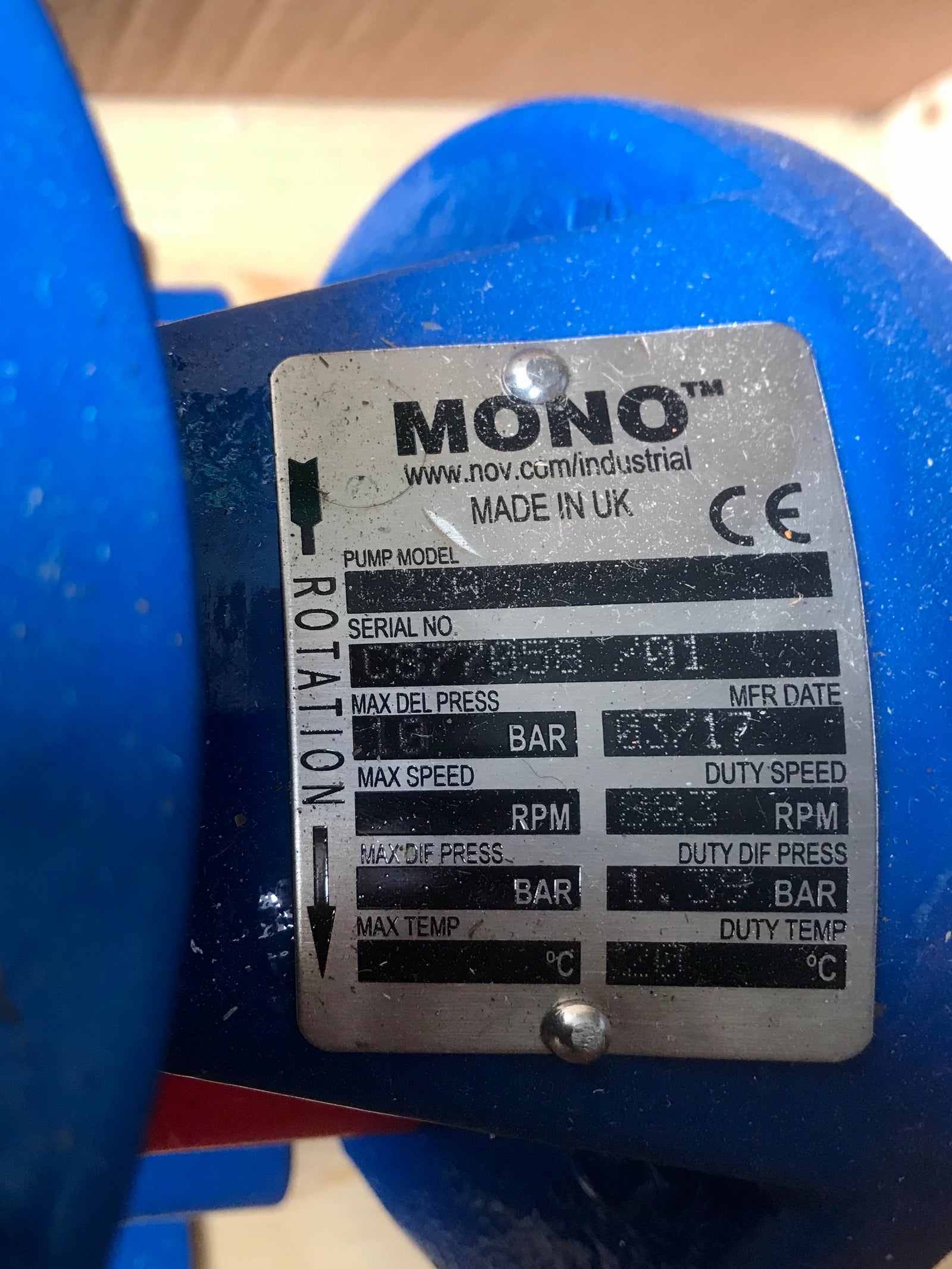 Mono C2XA Progressive Cavity Pump Variable speed motor 1.5kw #2417