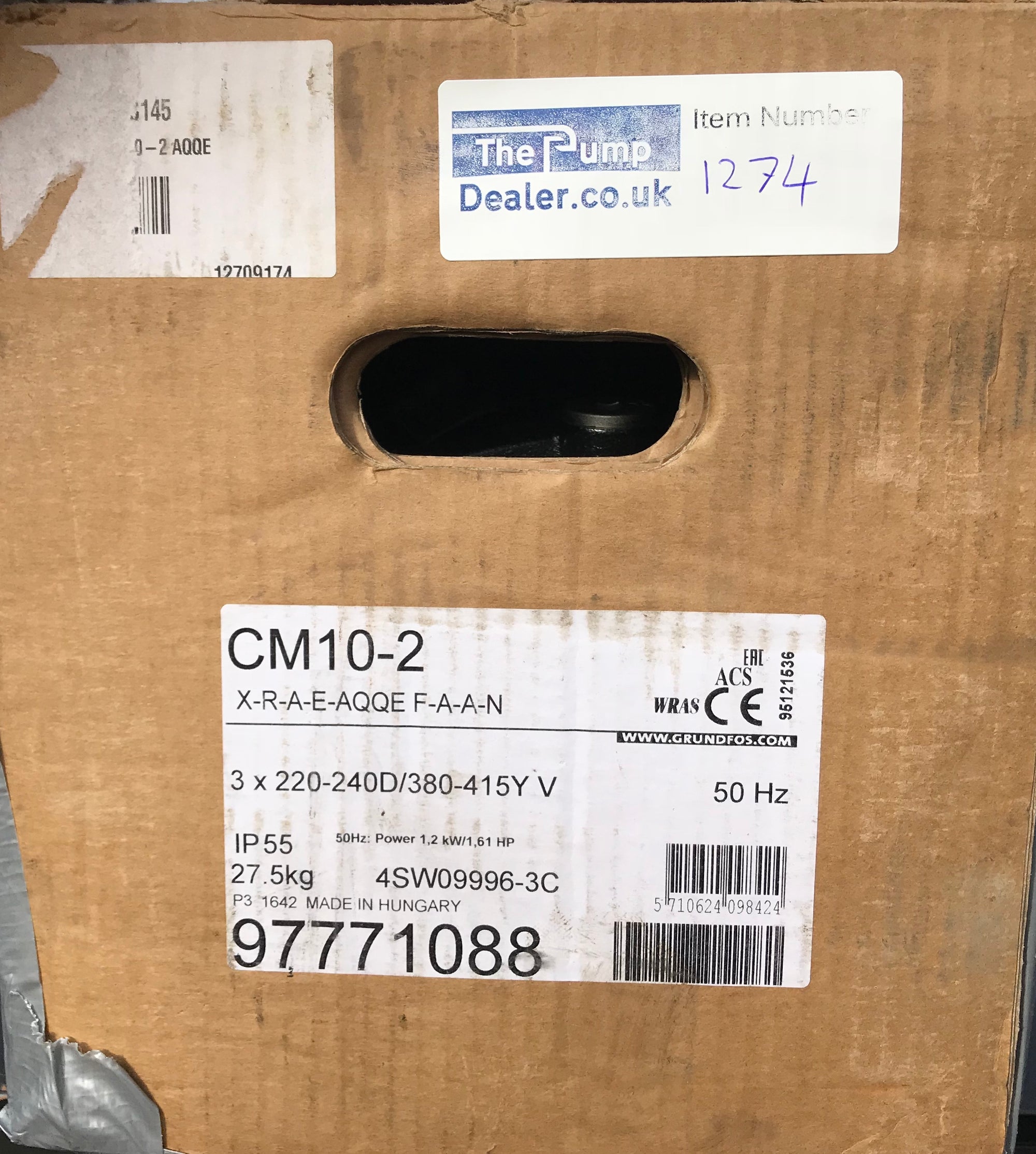 Grundfos CM 10-2- X R A E AQQE FAAN 97771088 Horizontal Multi-stage Pump 415V #1274