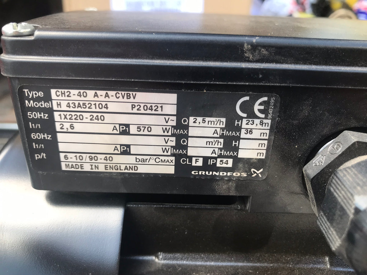 Grundfos CH2-40 A-A-CVBV Horizontal Multistage Pump 43A52104 240v #2031