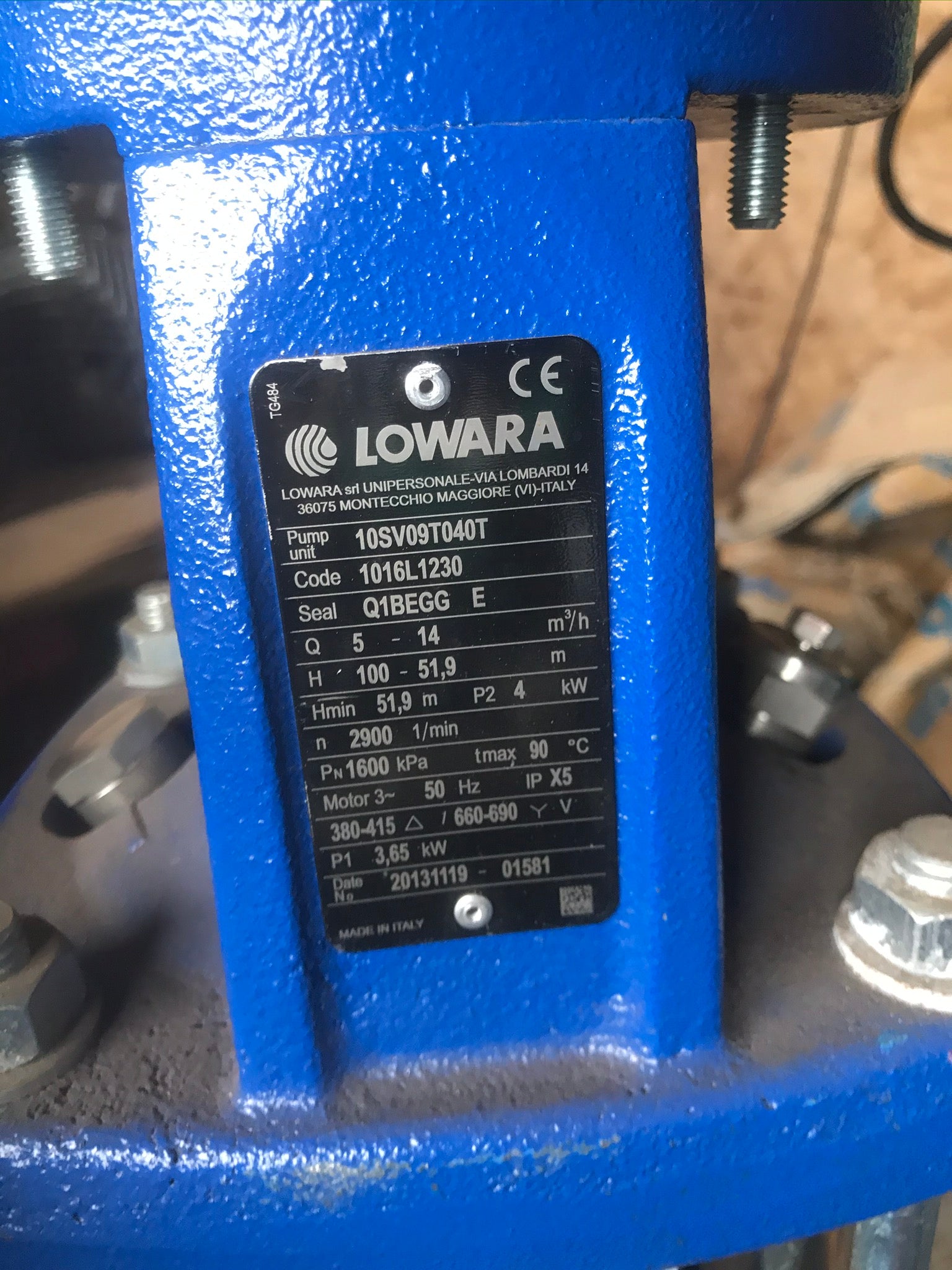 Lowara 10sv09T040T 415v Vertical Multistage Pump 4kW #2423
