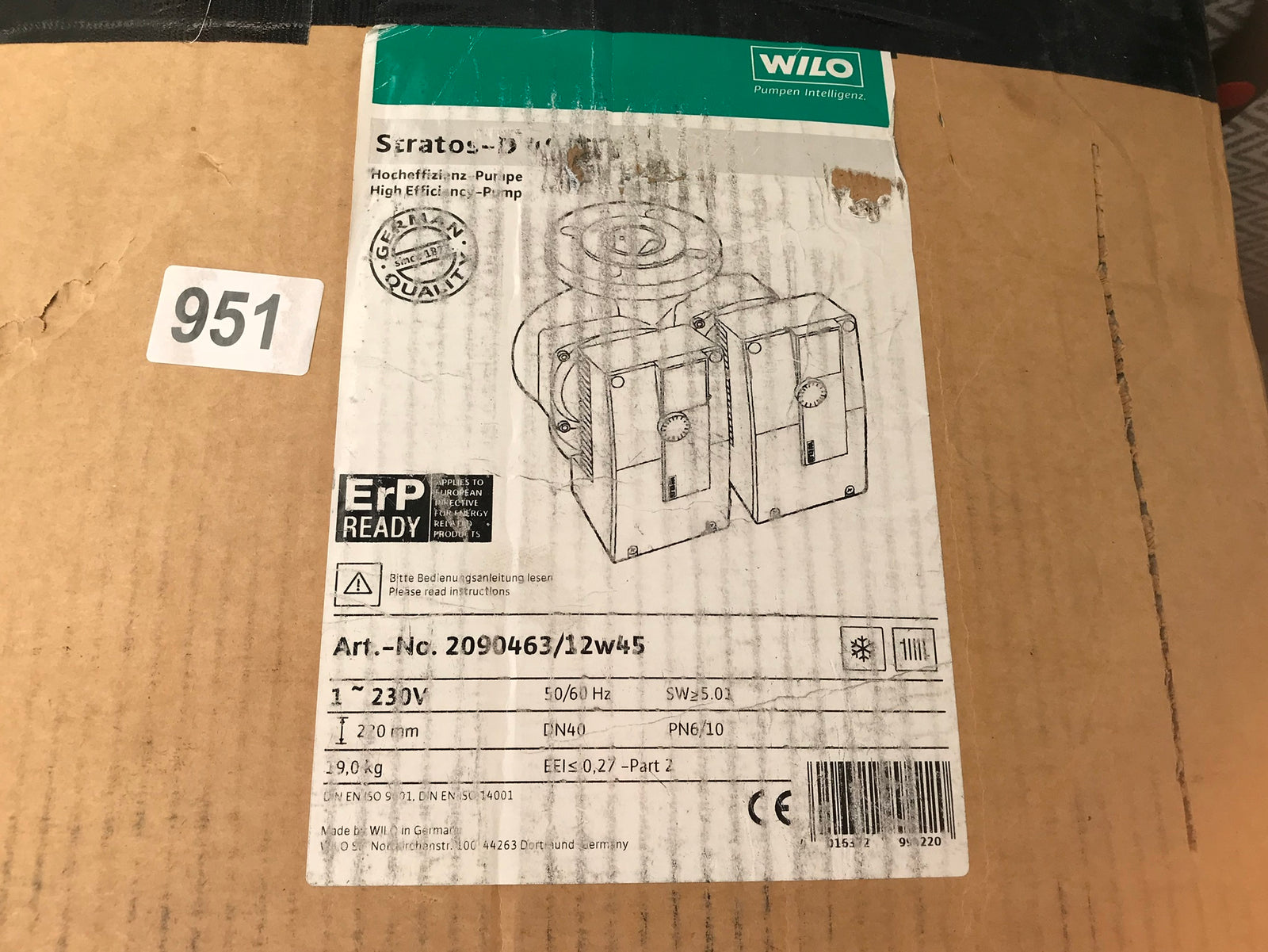 Wilo Stratos-D 40/1-8 1PH PN6/10 Pump - 2090463 #323