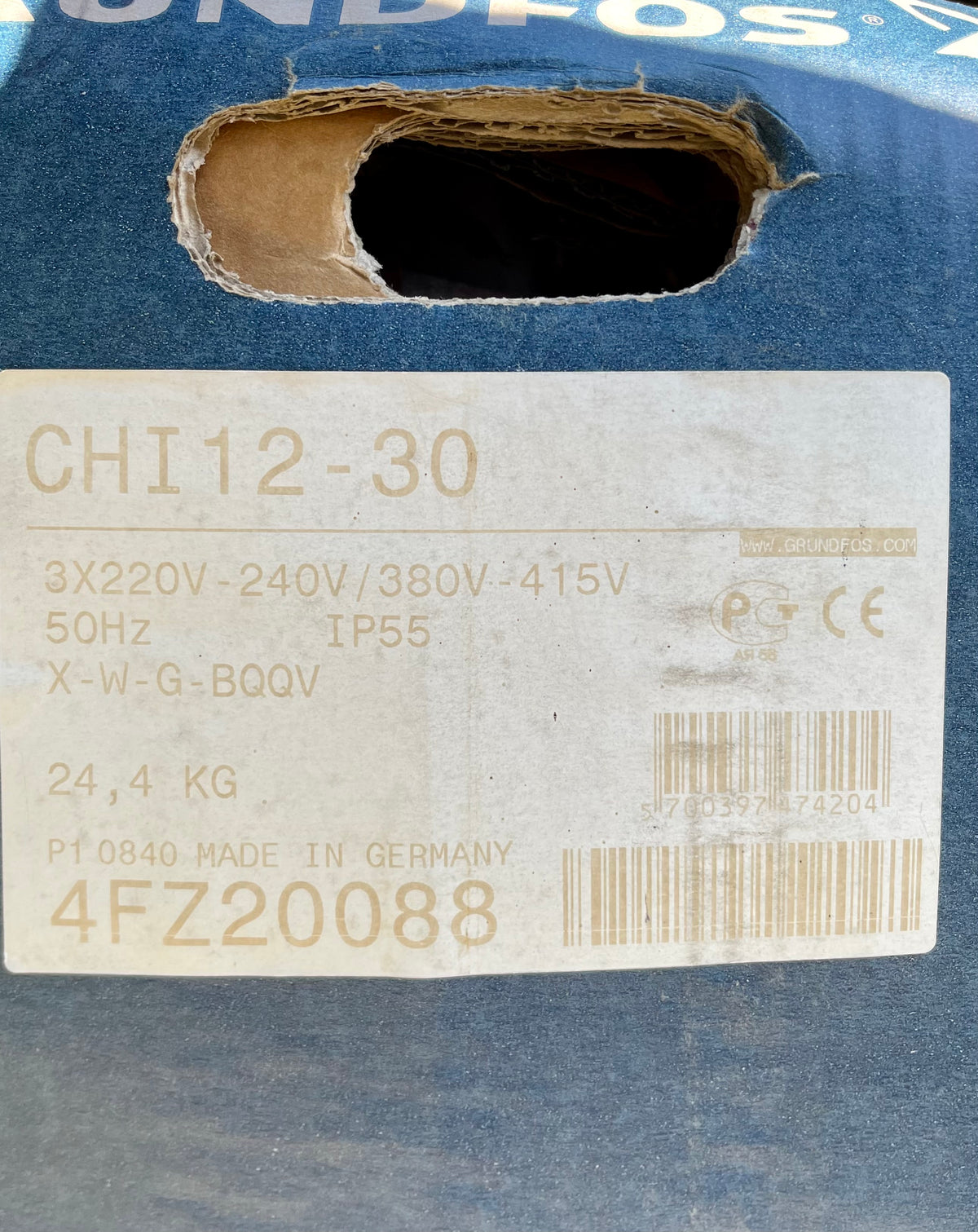 Grundfos CHI 12-30 Horizontal Multistage Pump 415v 4FZ20088 #2896
