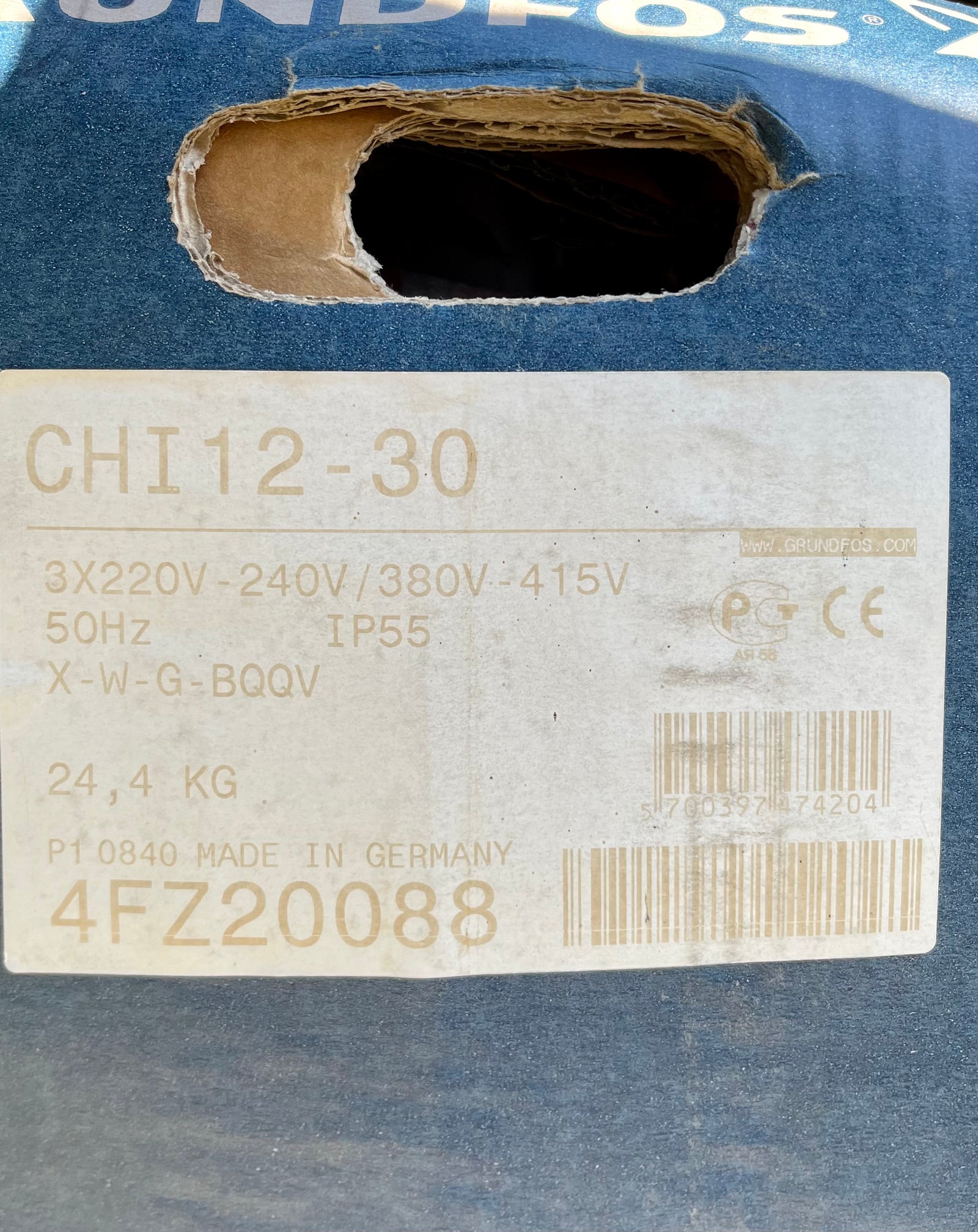 Grundfos CHI 12-30 Horizontal Multistage Pump 415v 4FZ20088 #2896