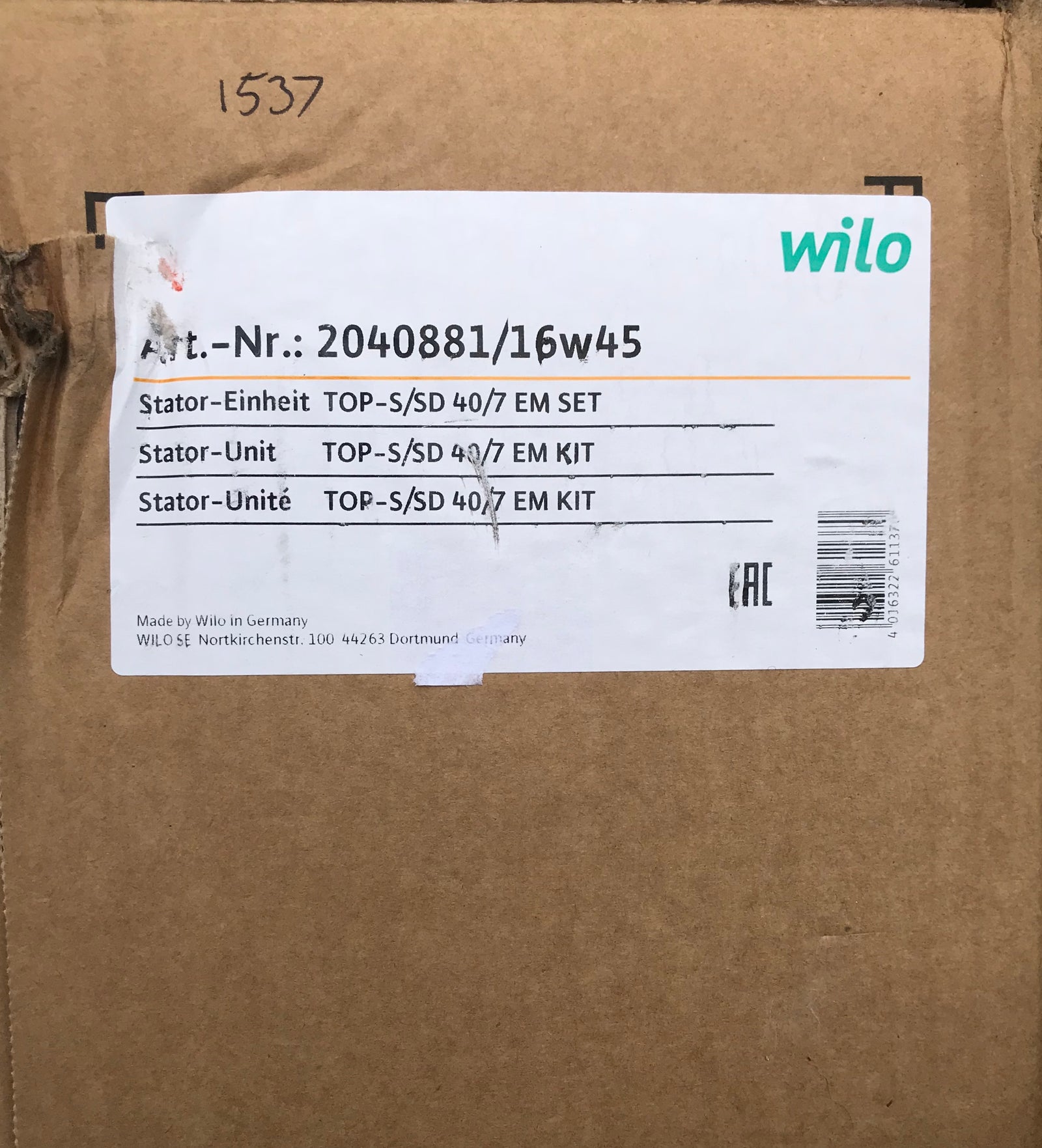 Wilo Pump Replacement Head stator unit TOP-S/SD 40/7 2040881 230v #1537 VAT