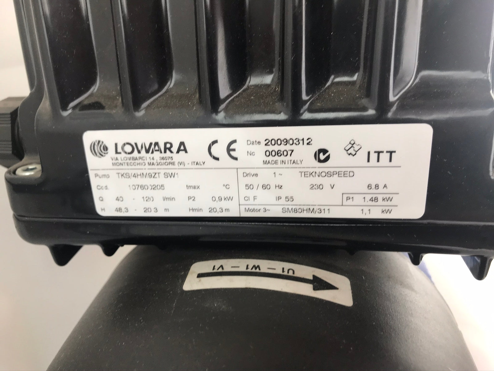 Lowara TKS 4HM9ZT Horizontal Booster Pump 240v #2072