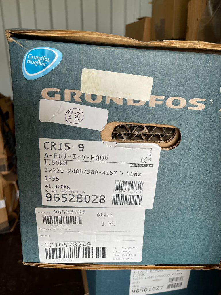 Grundfos CRI 5-9 A FGJ I V HQQV 1.5kw 415v Vertical Multistage Pump 96528028 #3019 VAT