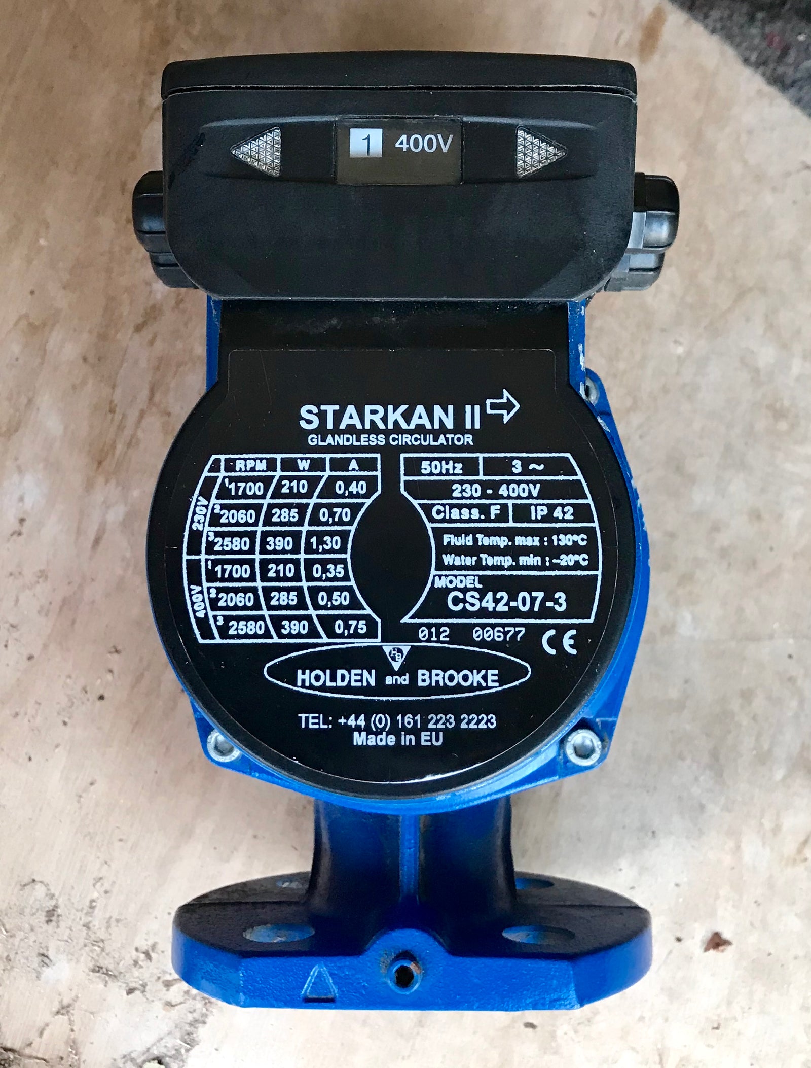 Holden Brooke Starkan II Circulator Pump 400V CS42-07-3 #1718