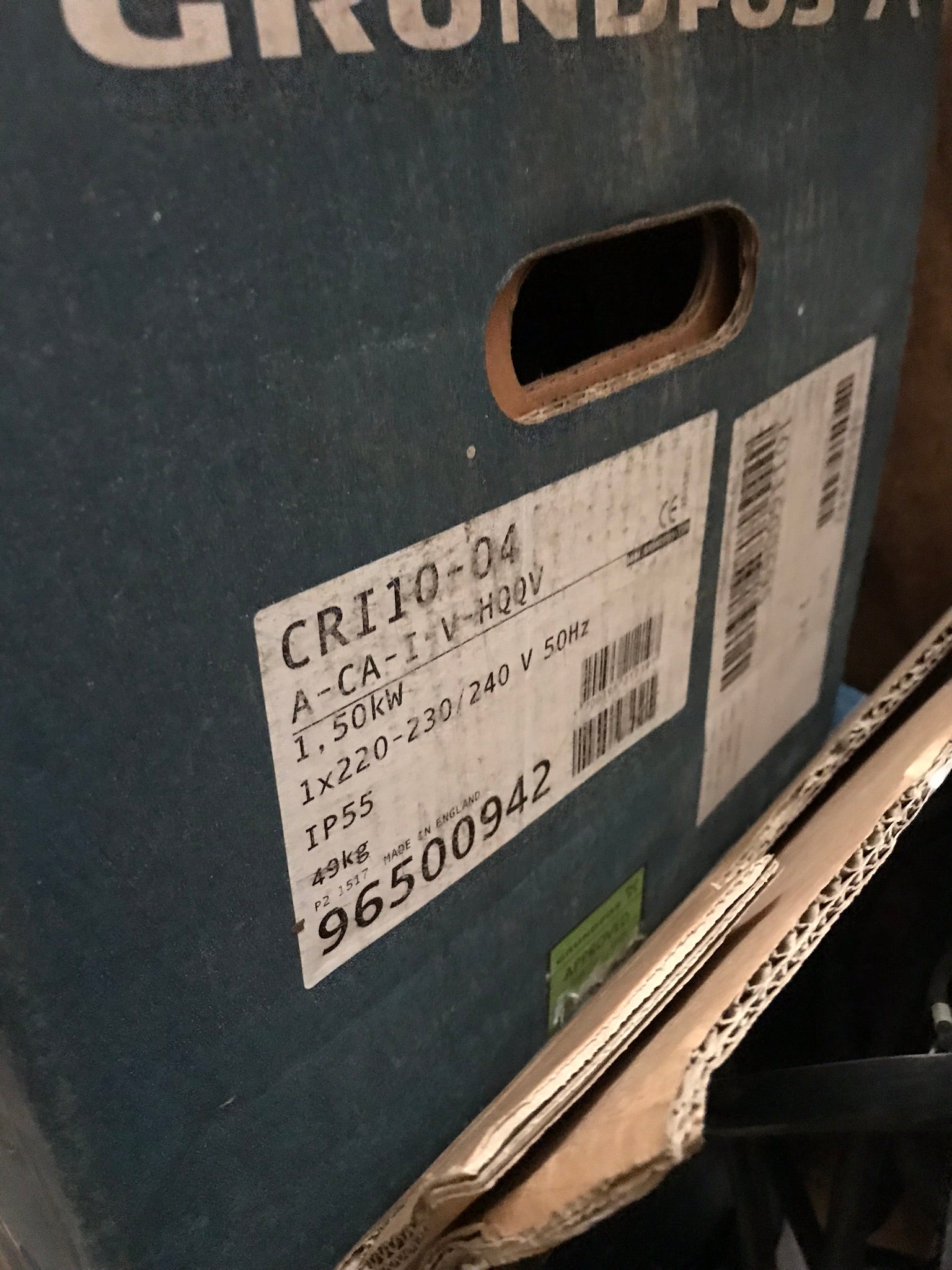 Grundfos CRI 10-4 Vertical Multistage Pump 240v 96500942 #1628  (Replaces CR 8-40)