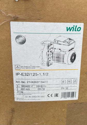 Wilo IP-E 32/125-1,1/2 Circulator Pump 415v DN32 260mm 2144262 #3172/3694