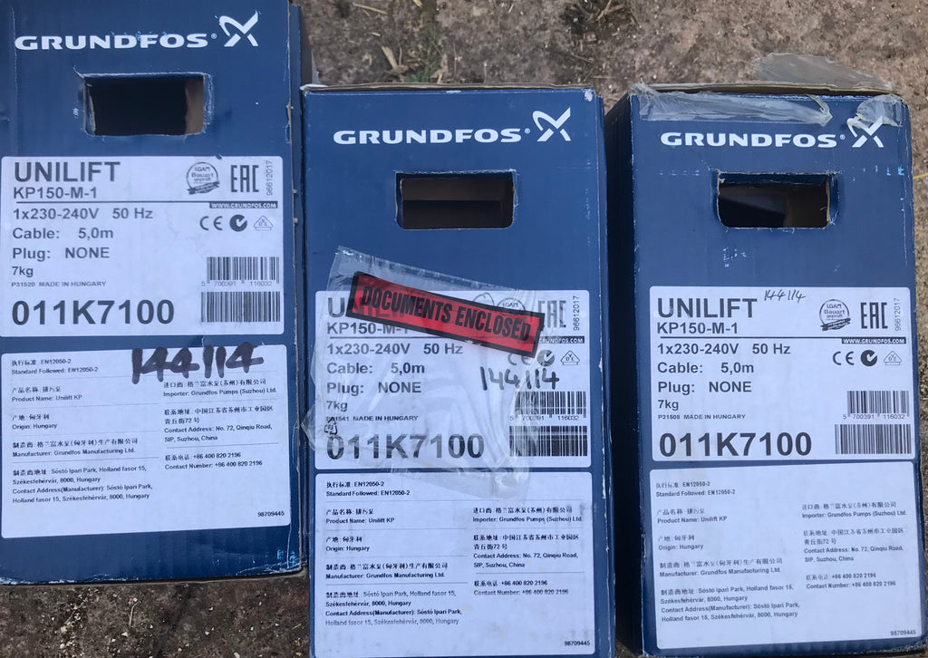 Grundfos KP150-a-1 240v Dirty Water Submersible Pump Drainage Without Float switch 011K7700 #1591