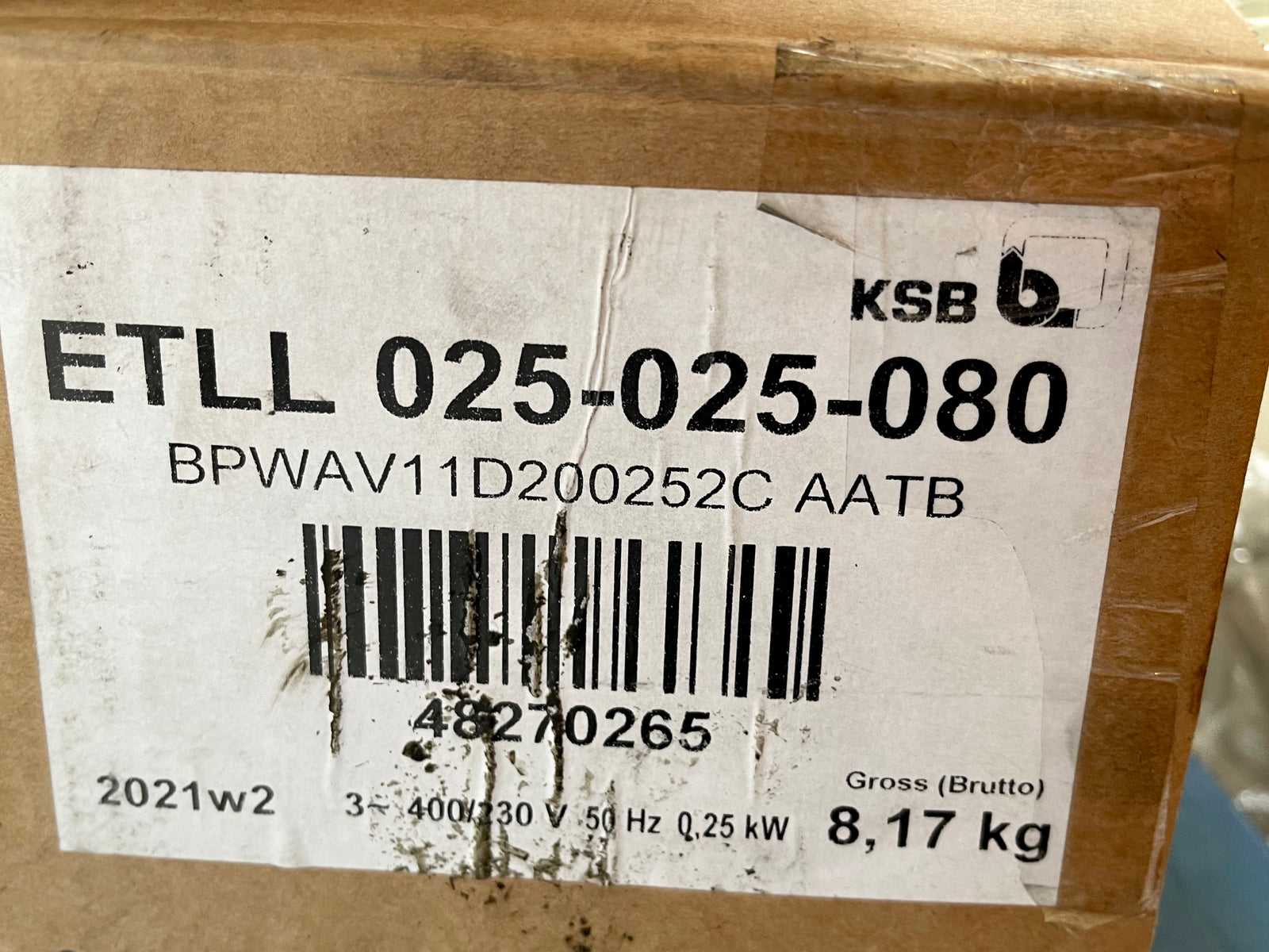 KSB Etaline L ETLL 025-025-080 W BP 2C Bronze Pump Circulator 415v 48270265 #2767 VAT