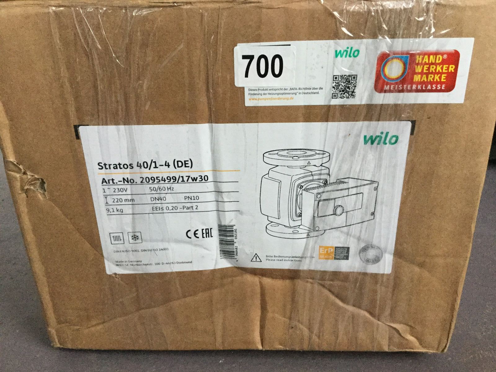 Wilo Stratos 40/1-4 2095499 Central Heating Circulator Pump #700/733 USED