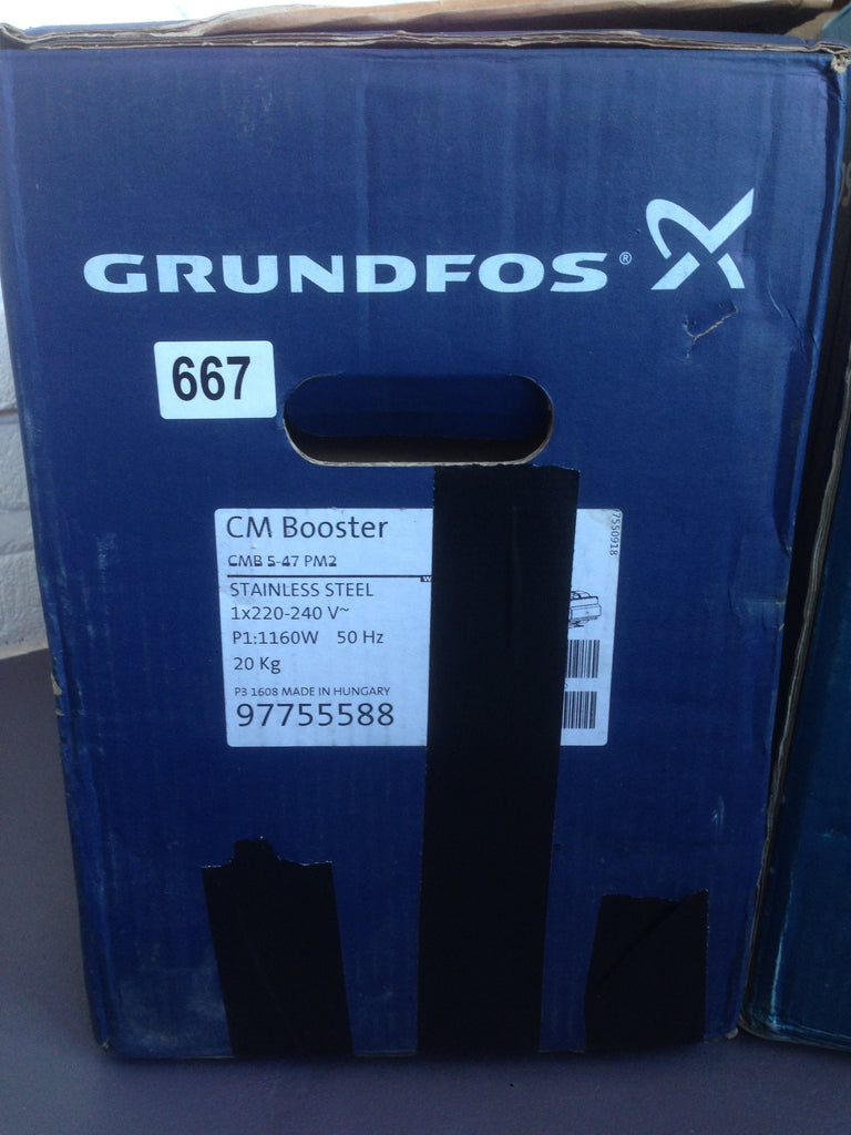 Grundfos CMB 5-47 4.7 Bar Horizontal Multi-stage Booster Pump 240V 97755588 #667