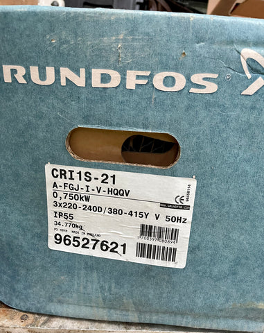 GRUNDFOS CRI 1S-21 A FGJ I V HQQV 0.75KW Vertical Multistage Pump 415V 96527621 #3333